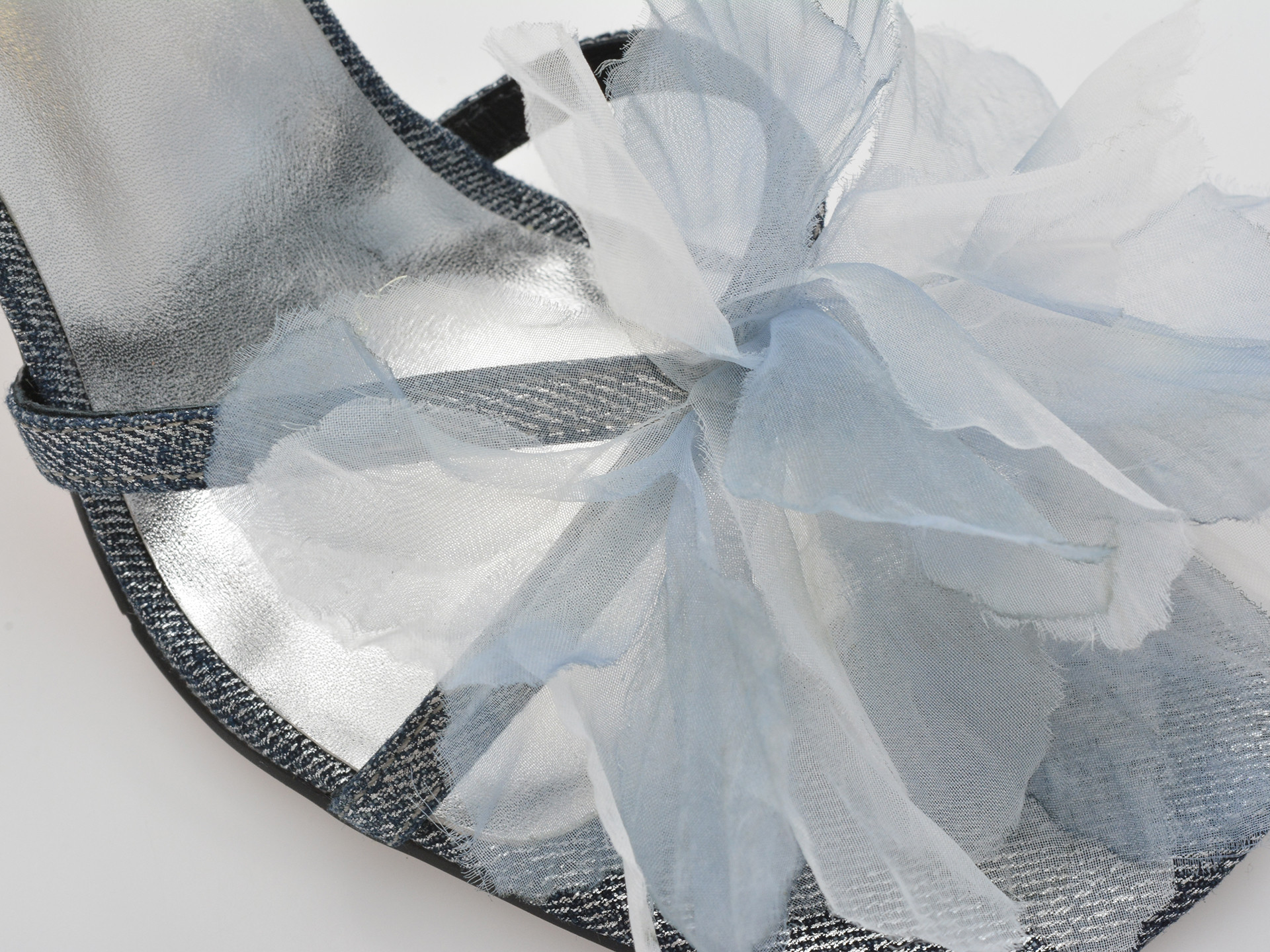 Sandale elegante EPICA albastre, L162, din material textil