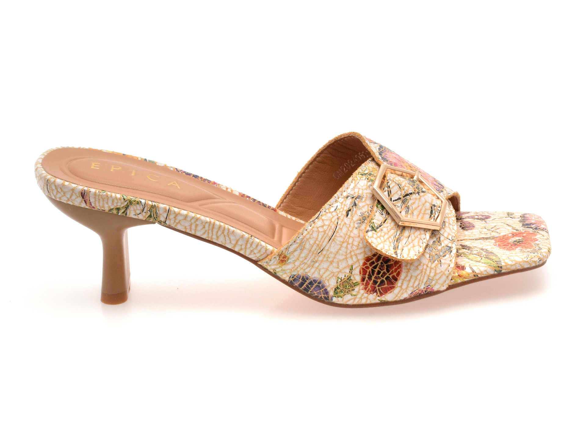 Papuci EPICA bej, 82987, din piele naturala