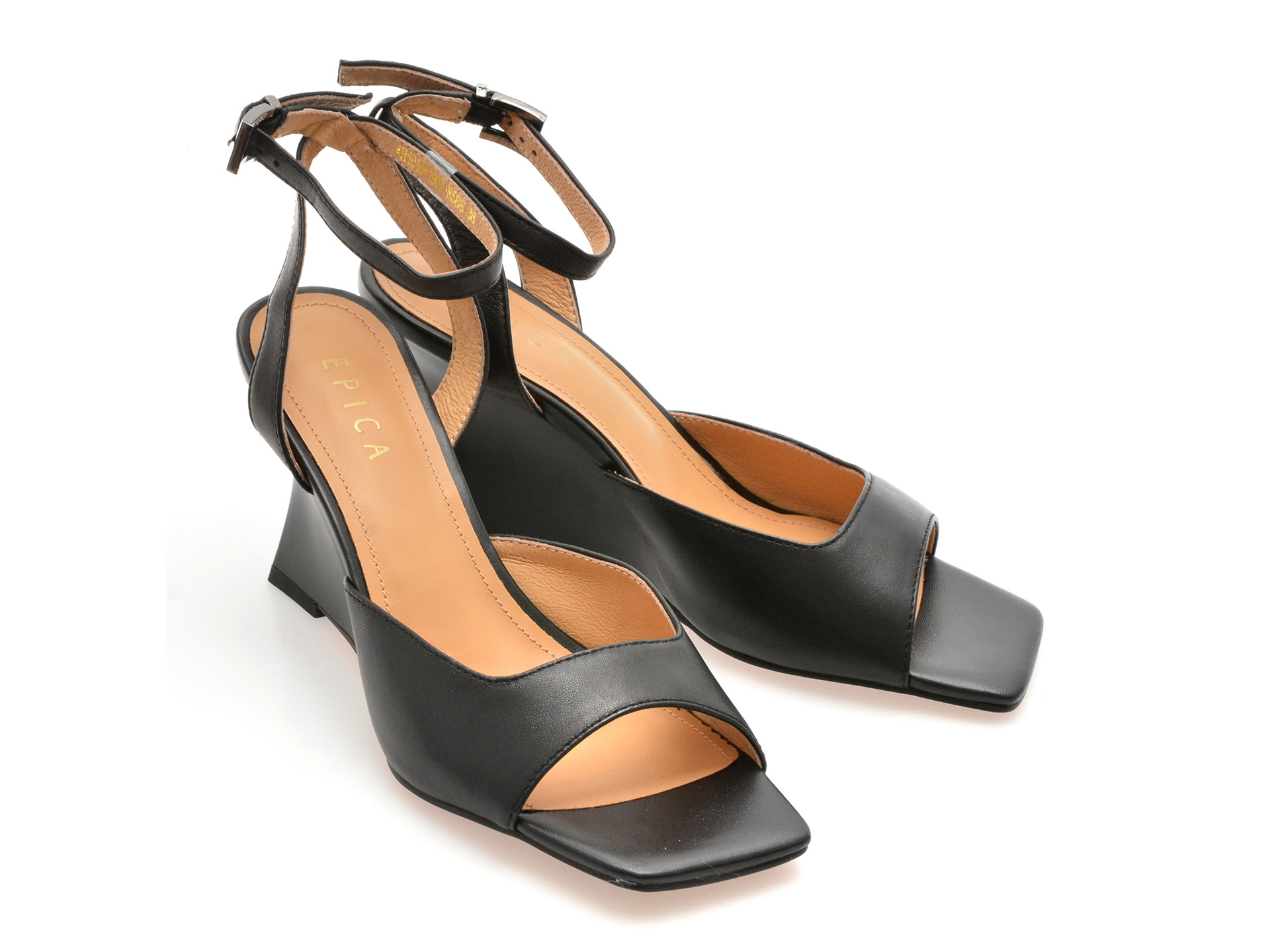 Sandale elegante EPICA negre, 4H1018, din piele naturala