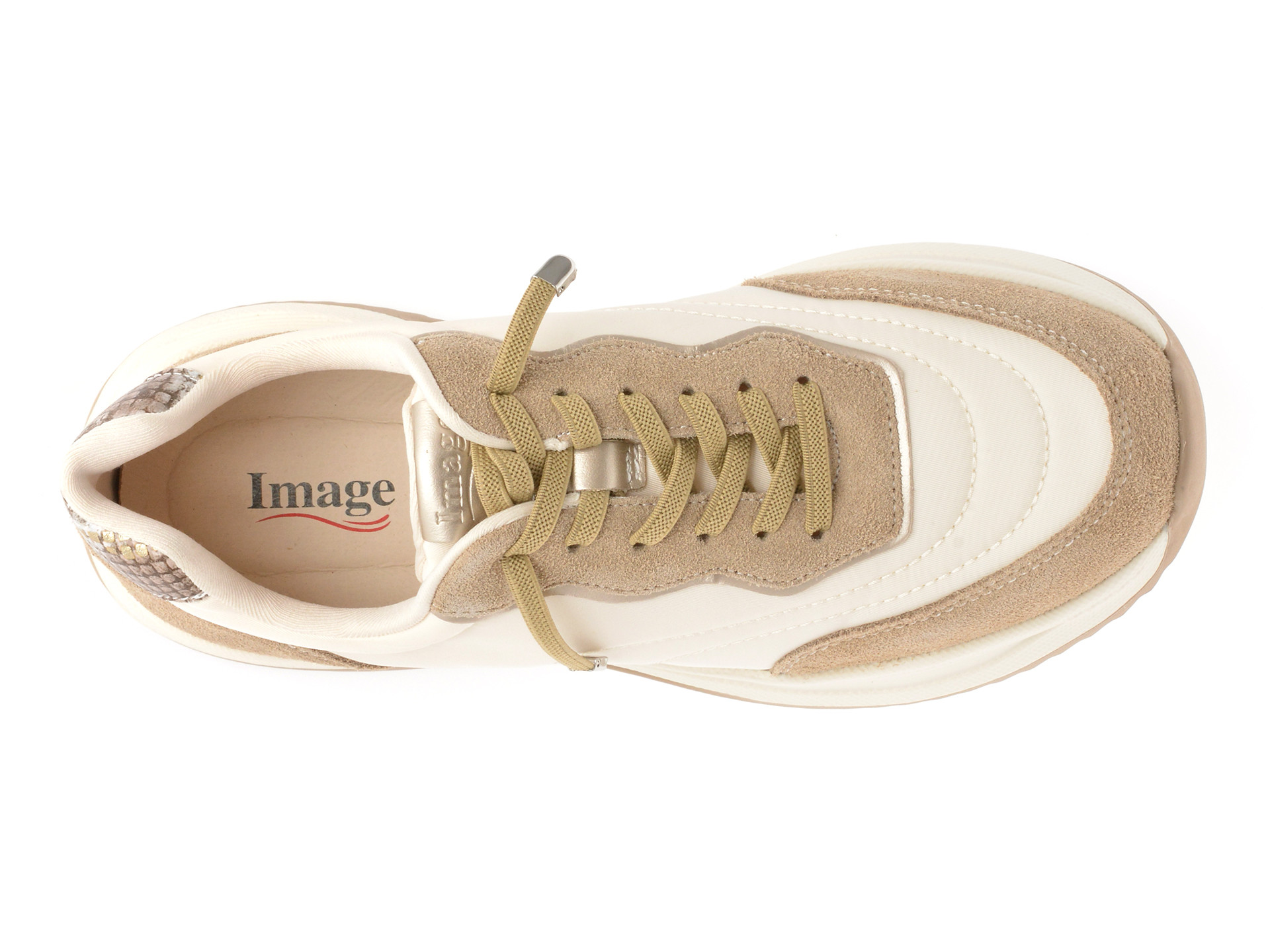 Pantofi sport IMAGE albi, 2498, din material textil