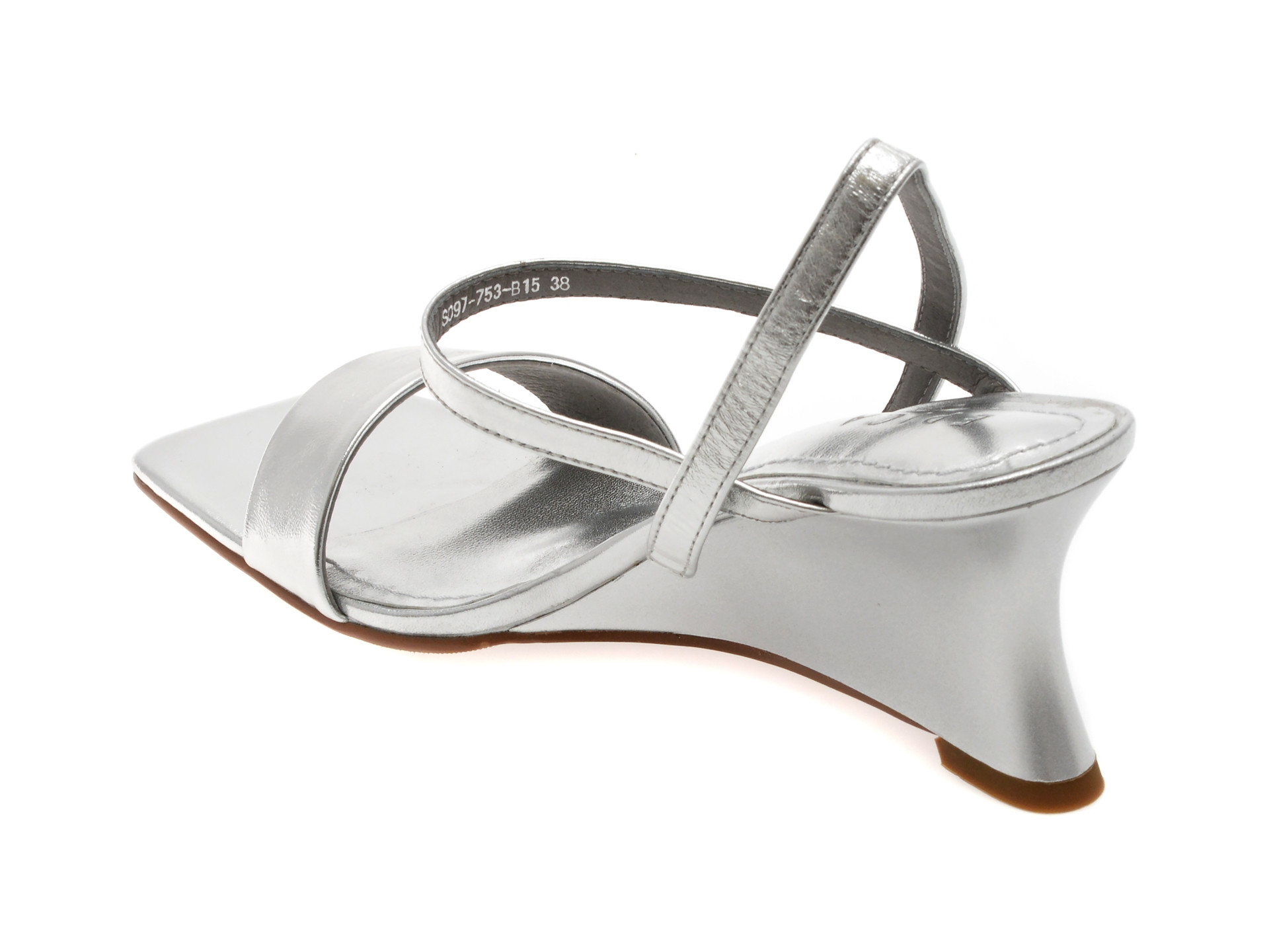 Sandale EPICA argintii, S097, din piele naturala