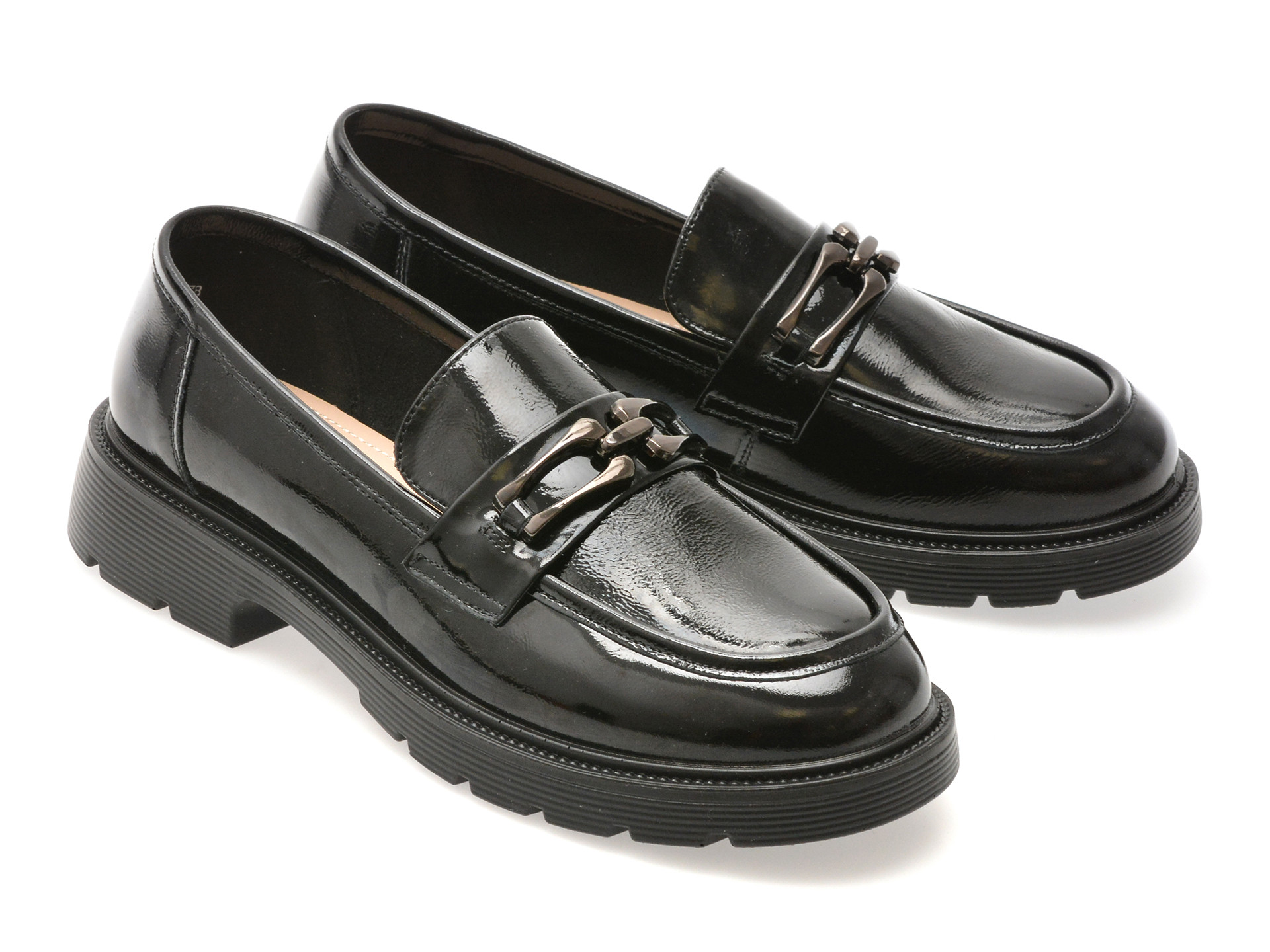 Mocasini EPICA negri, 950, din piele naturala lacuita