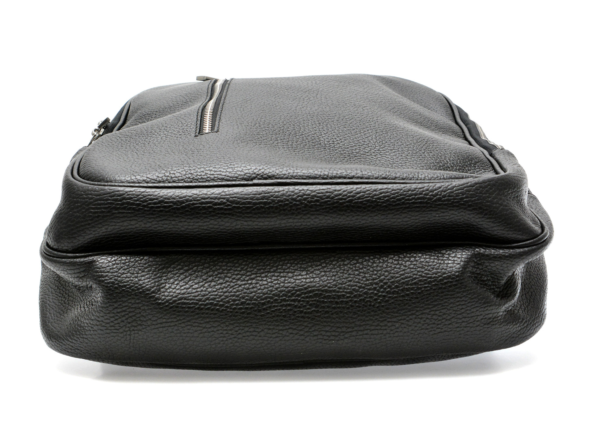Rucsac MARIO FERRETTI negru, BB73, din piele naturala