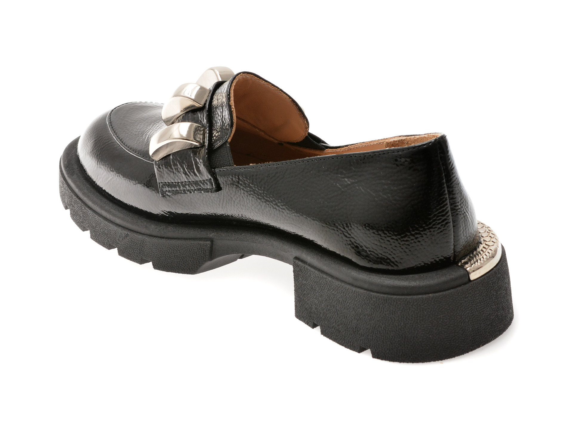 Mocasini EPICA negri, 574257, din piele naturala lacuita