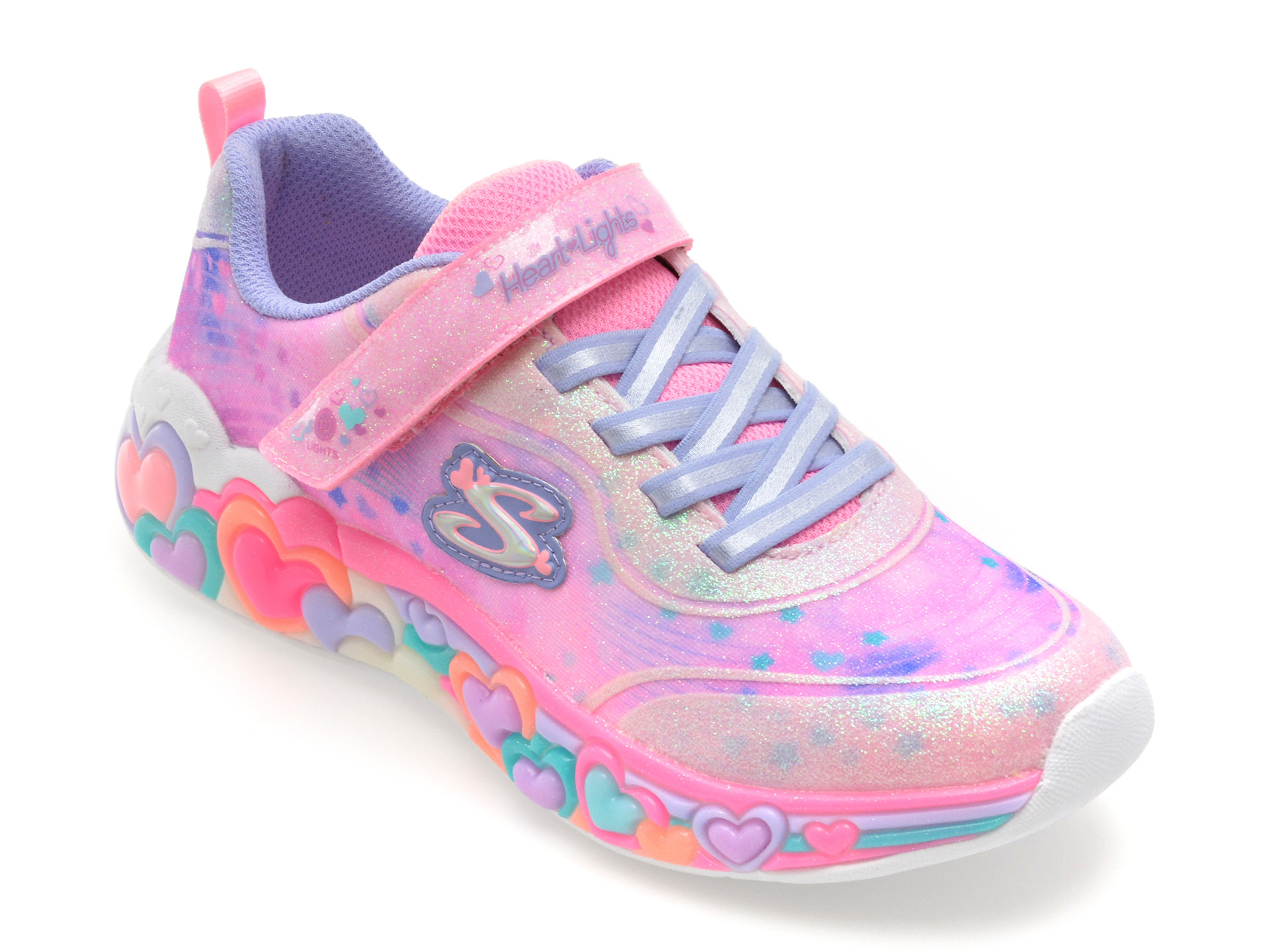 Pantofi sport SKECHERS roz, ETERNAL HEART LIGHTS, din material textil