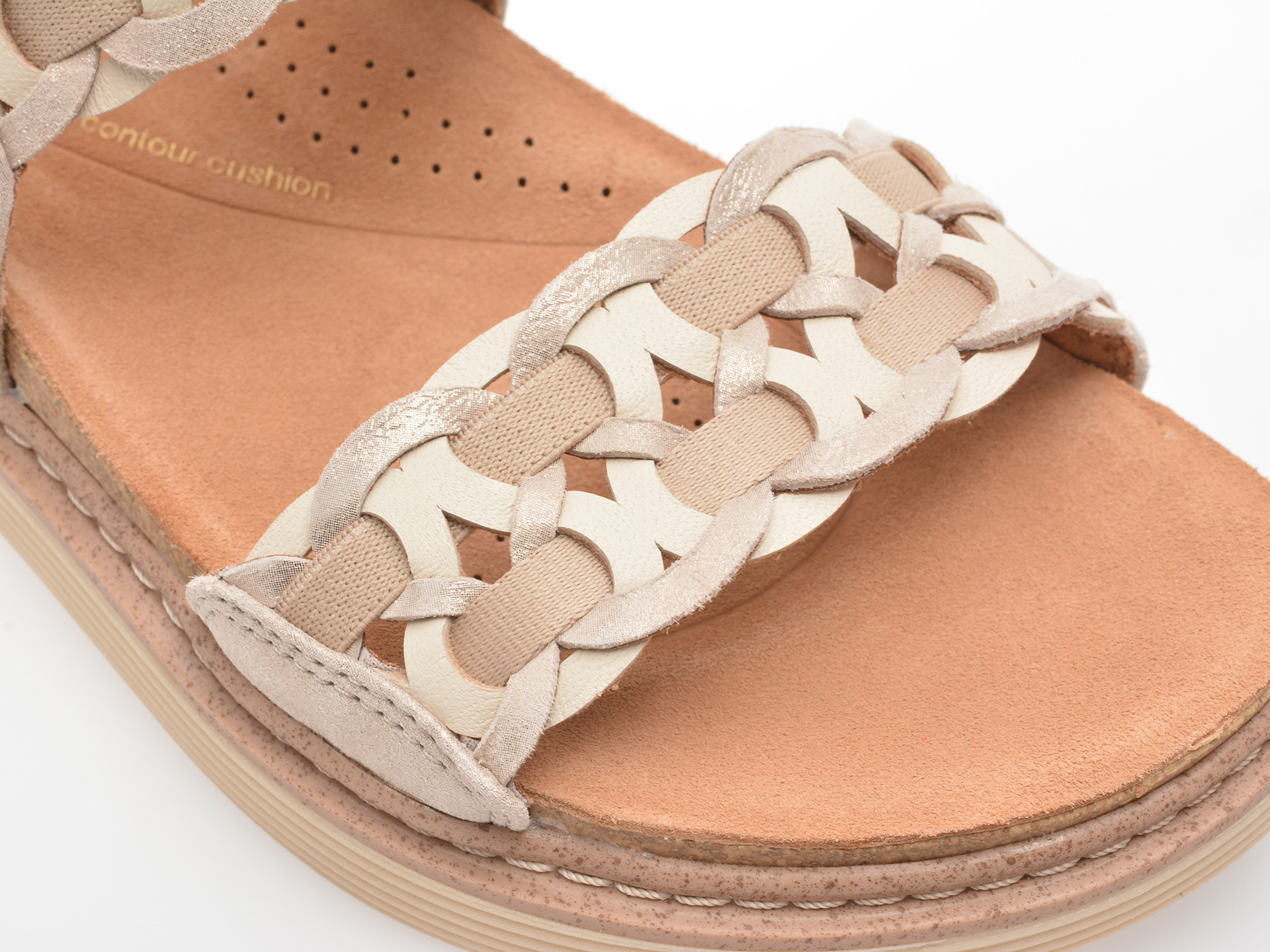 Sandale CLARKS argintii, ARWELL GLIDE, din piele naturala