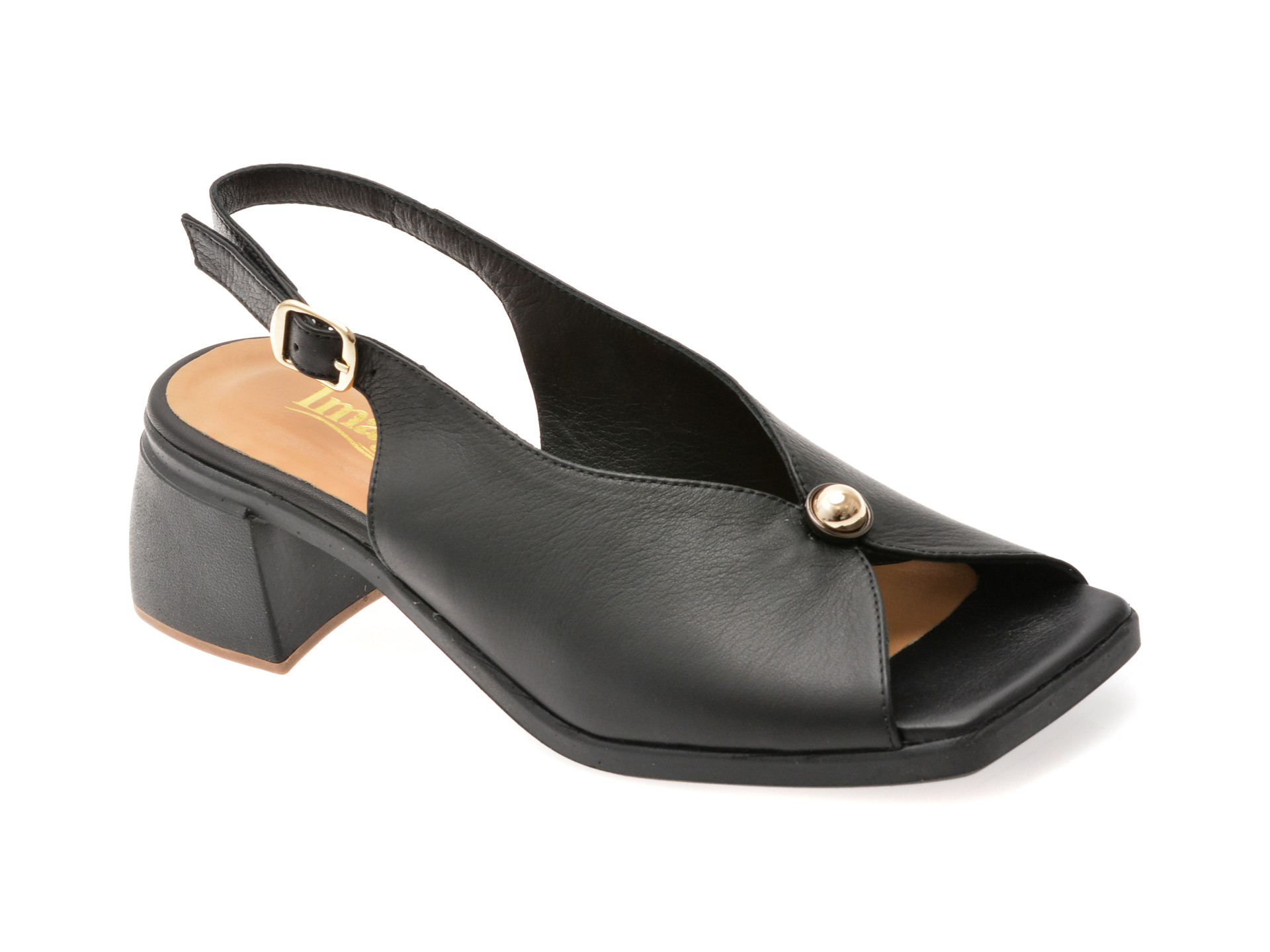 Sandale IMAGE negre, 4493603, din piele naturala