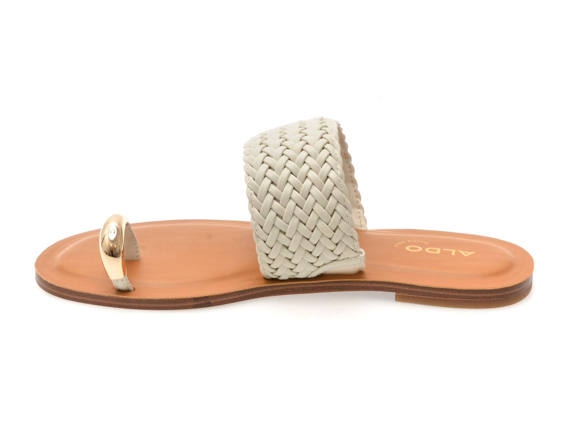 Papuci ALDO albi, BEACHWALK 121, din piele ecologica