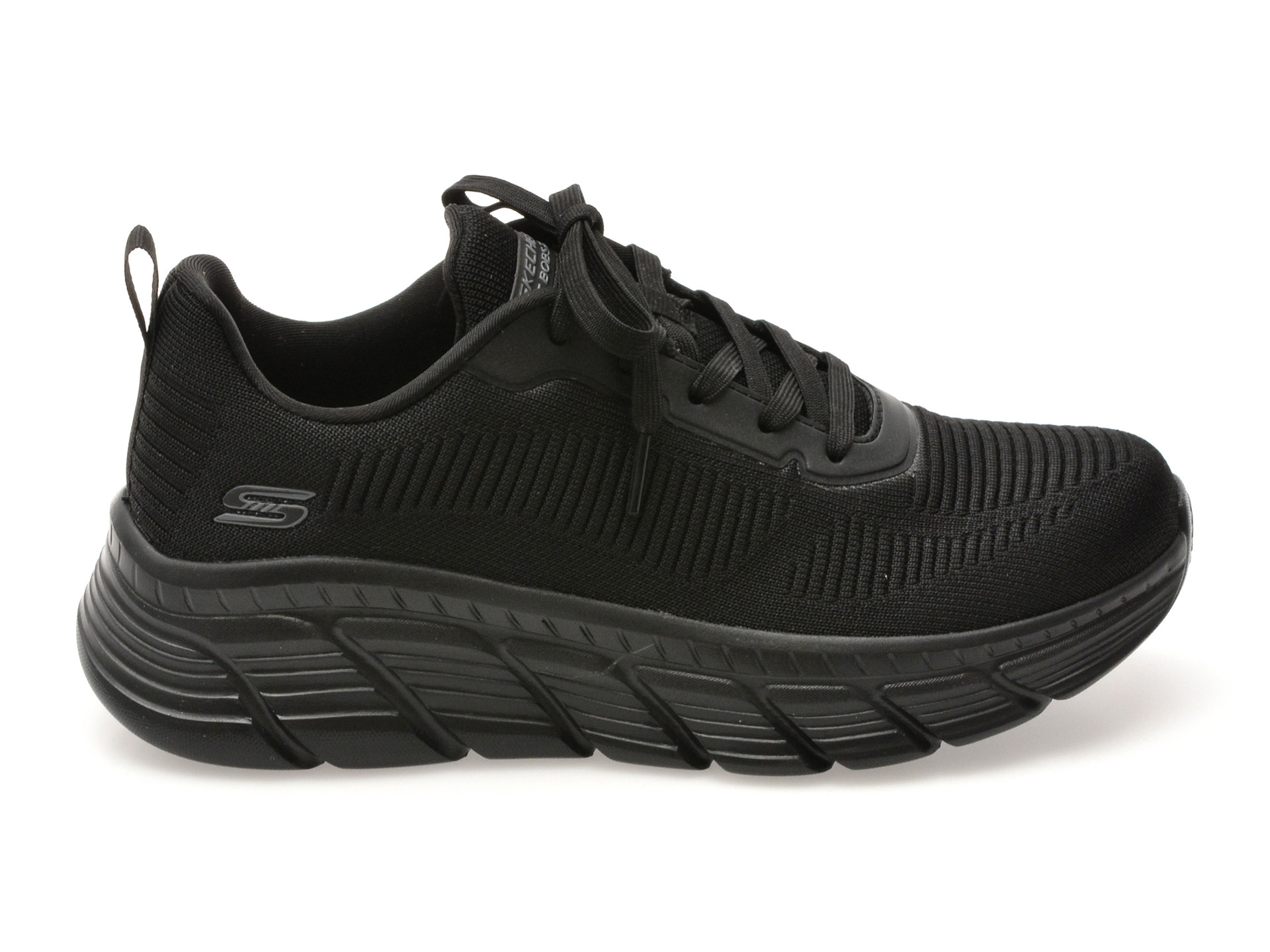 Pantofi sport SKECHERS negri, BOBS B FLEX HI, din material textil