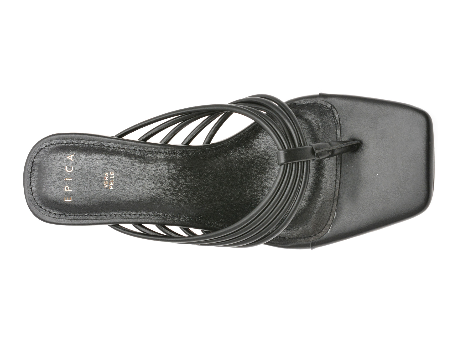 Papuci EPICA negri, 82933, din piele ecologica