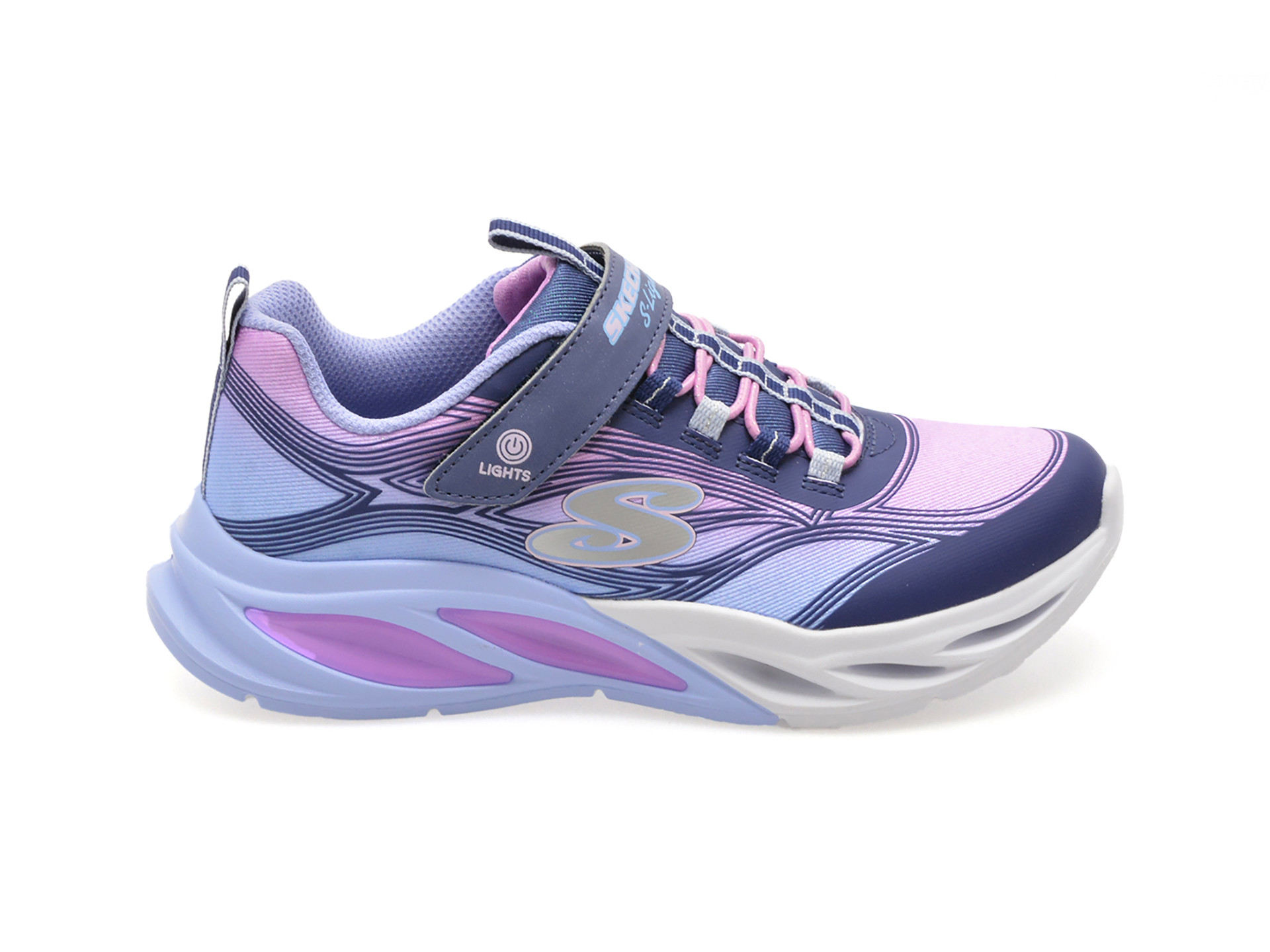Pantofi sport SKECHERS bleumarin, COSMIC GLOW, din material textil