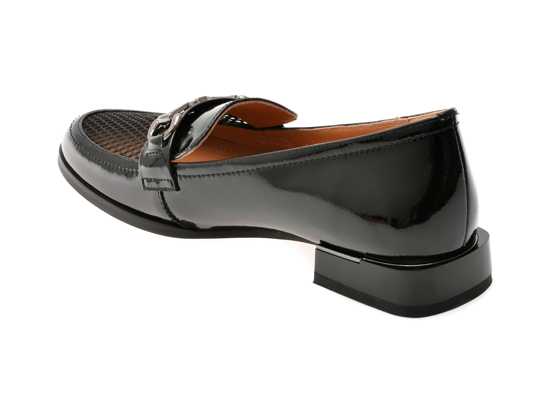 Mocasini EPICA negri, H138, din piele natuala lacuita