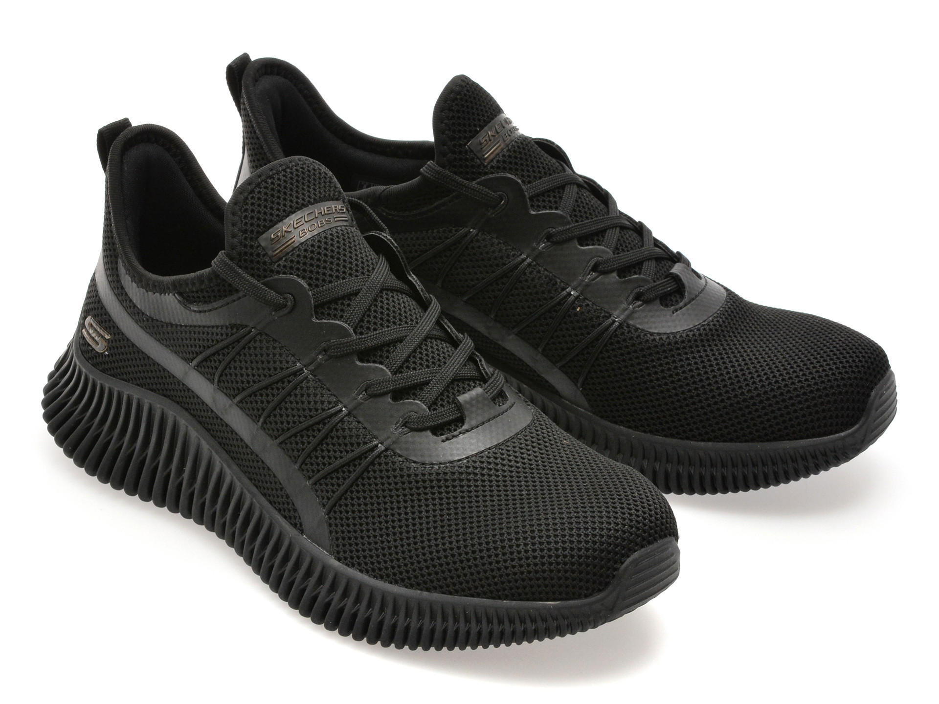 Pantofi sport SKECHERS negri, BOBS GEO, din material textil
