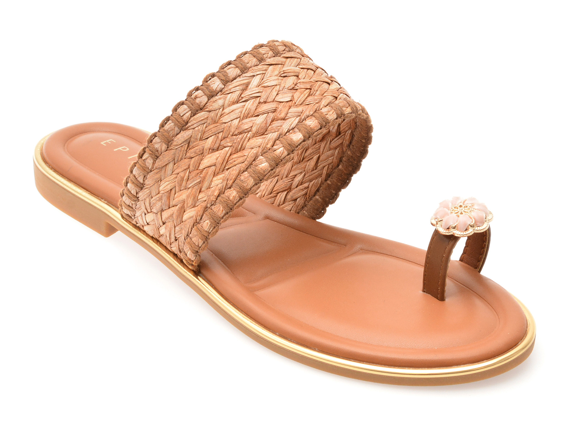 Papuci EPICA maro, 82959, din material textil