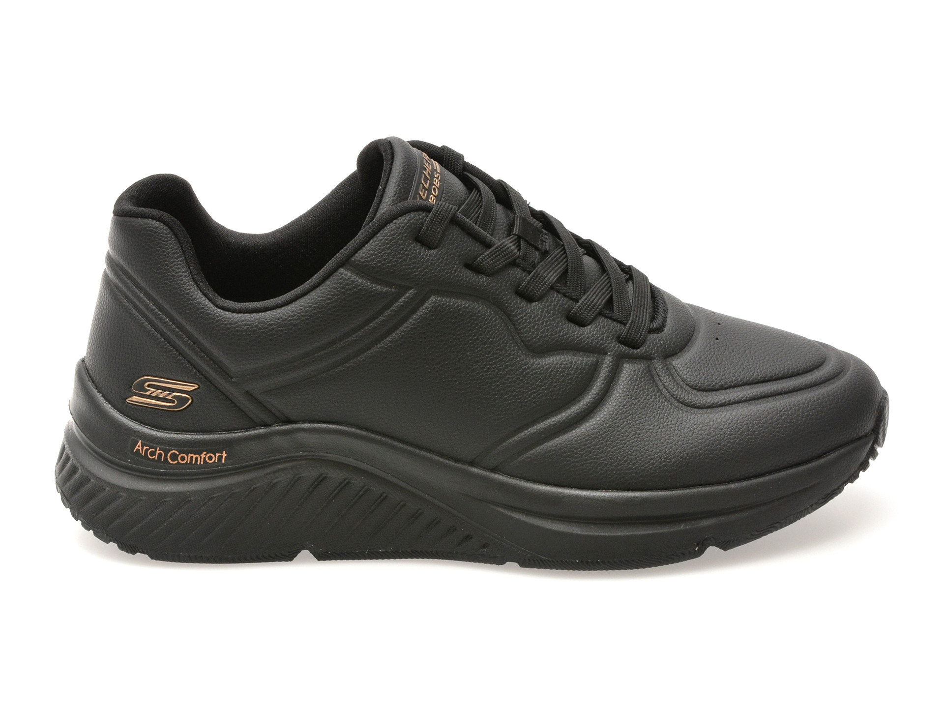 Pantofi sport SKECHERS negri, BOBS ARCH COMFORT B SWEET, din piele ecologica
