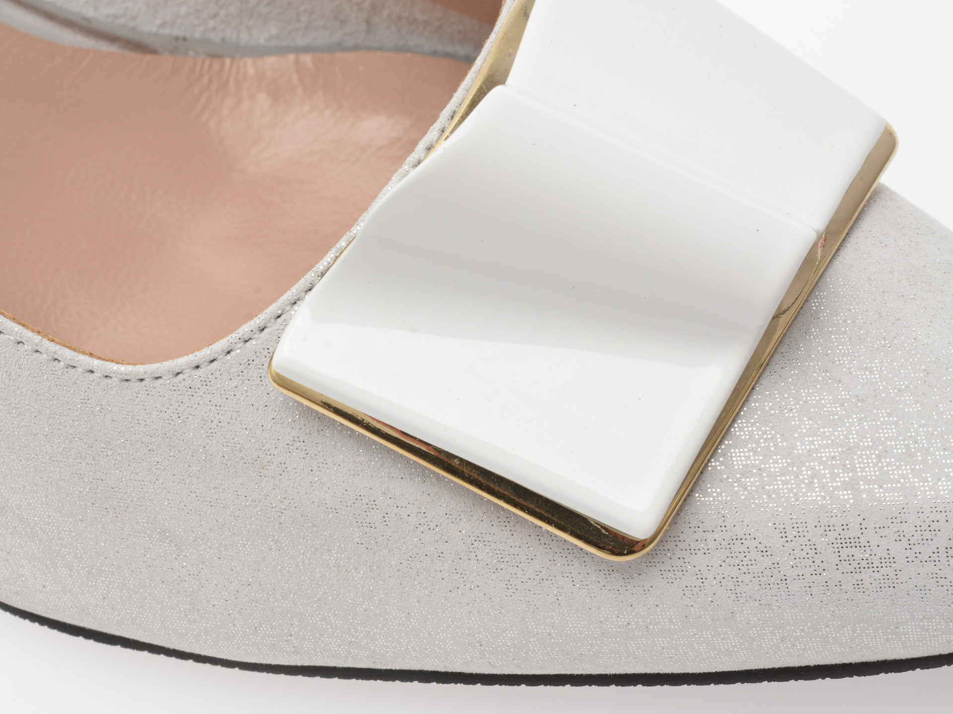 Pantofi EPICA argintii, 5411076, din piele naturala