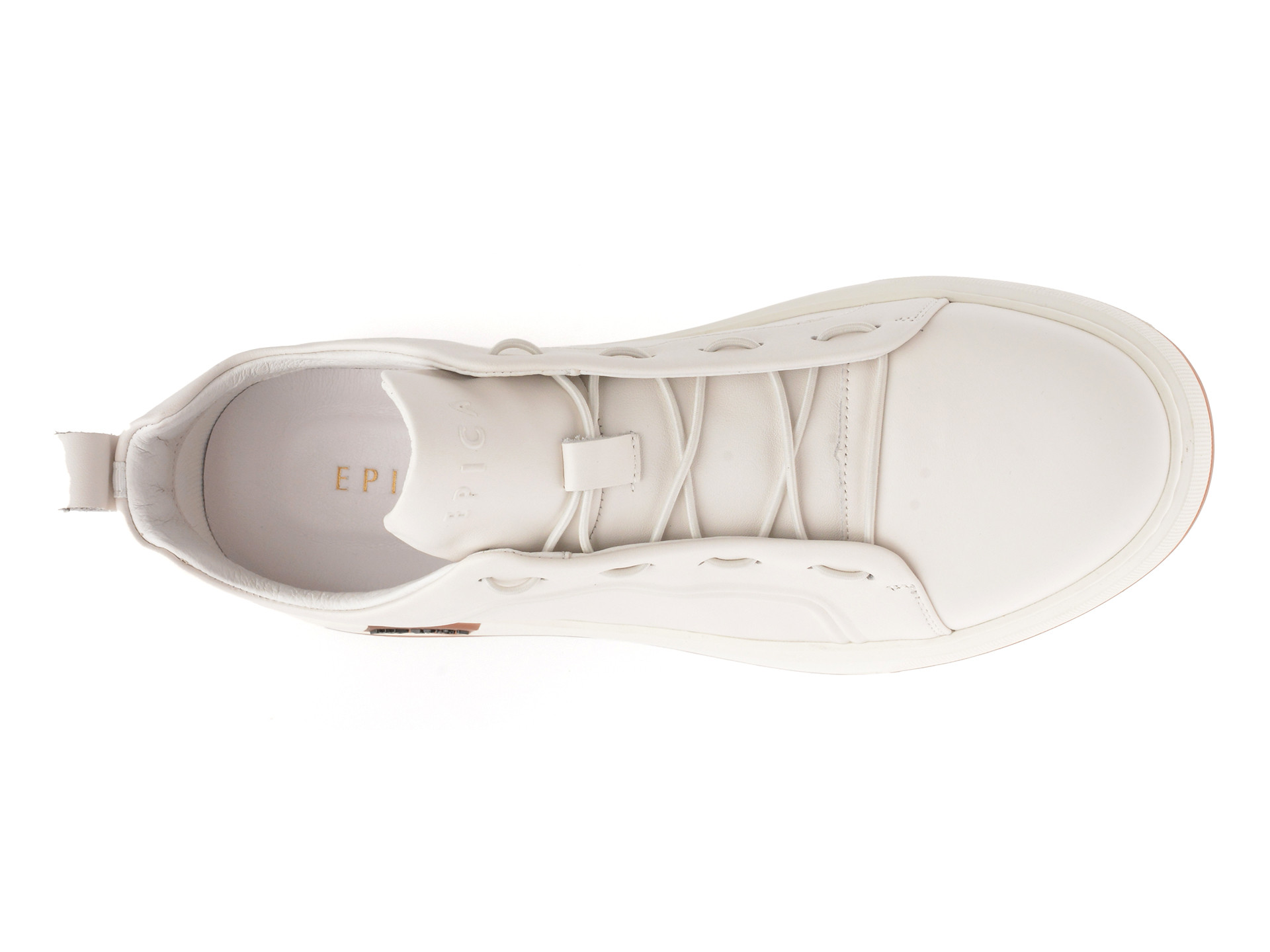 Pantofi sport EPICA albi, 300166, din piele naturala