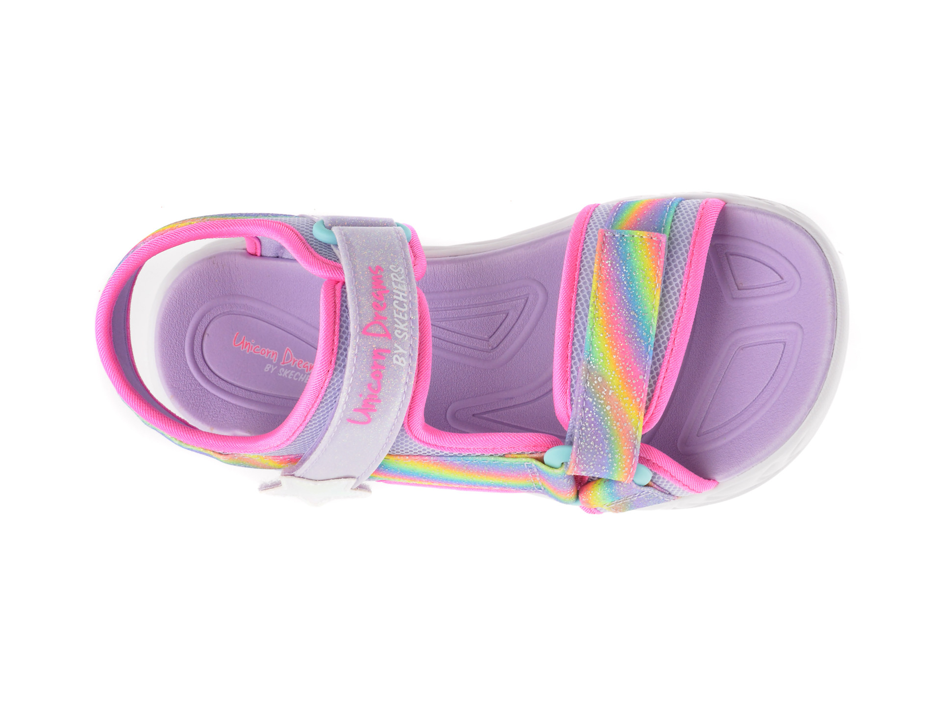 Sandale SKECHERS mov, UNICORN DREAMS, din material textil