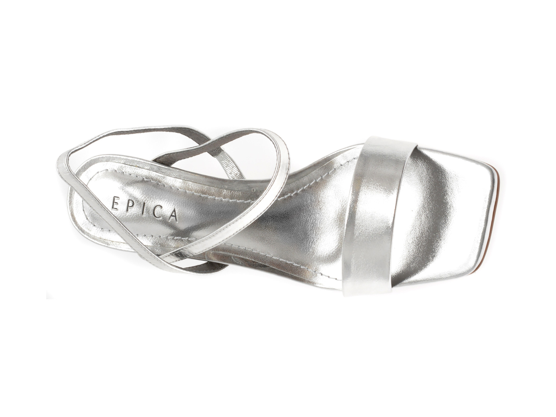 Sandale EPICA argintii, S097, din piele naturala