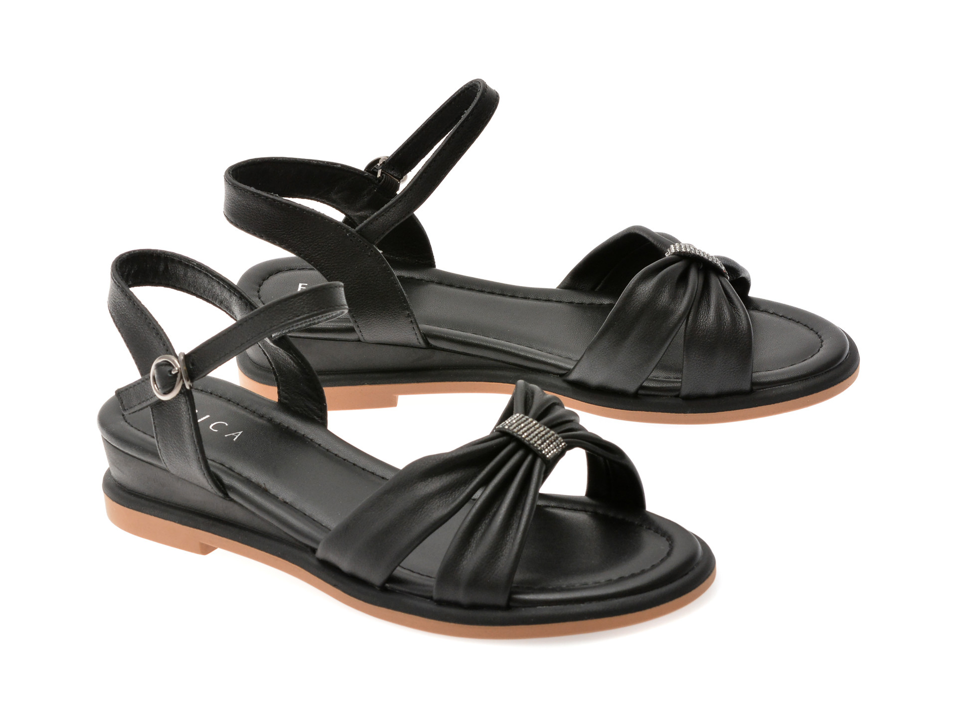 Sandale EPICA negre, 1367H11, din piele naturala