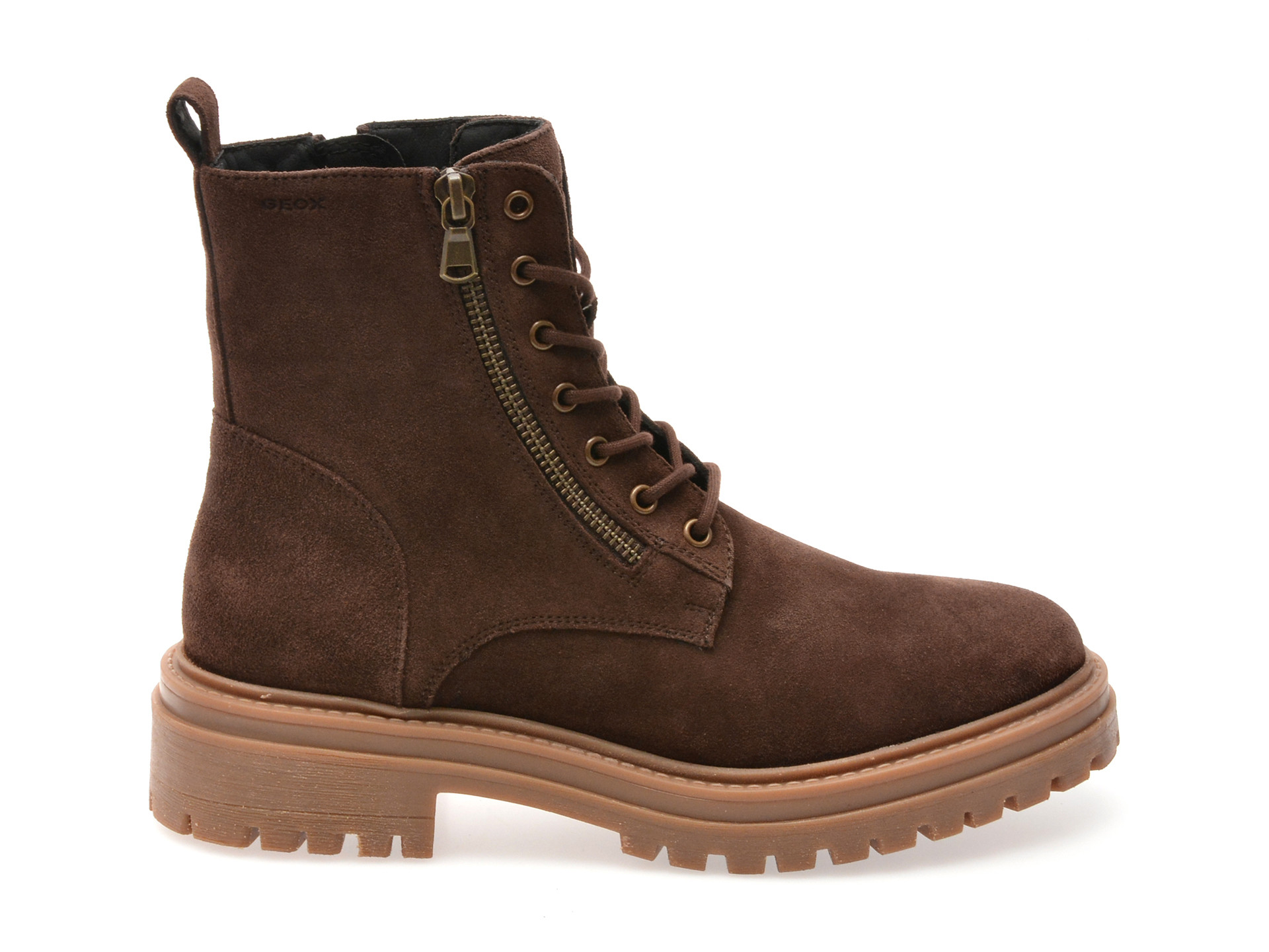 Bocanci GEOX maro, D16HRF, din piele intoarsa