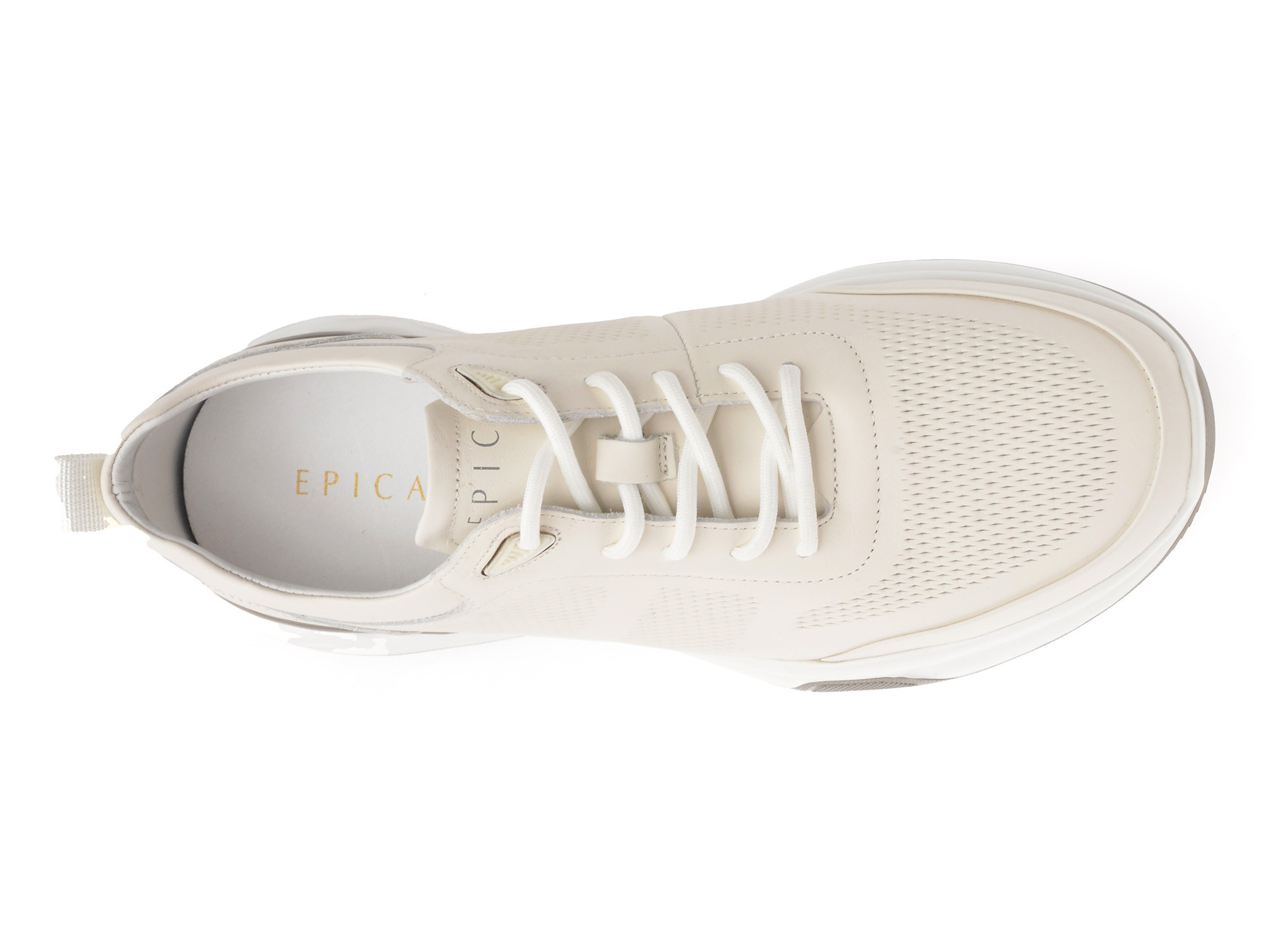 Pantofi sport EPICA albi, 37391, din piele naturala