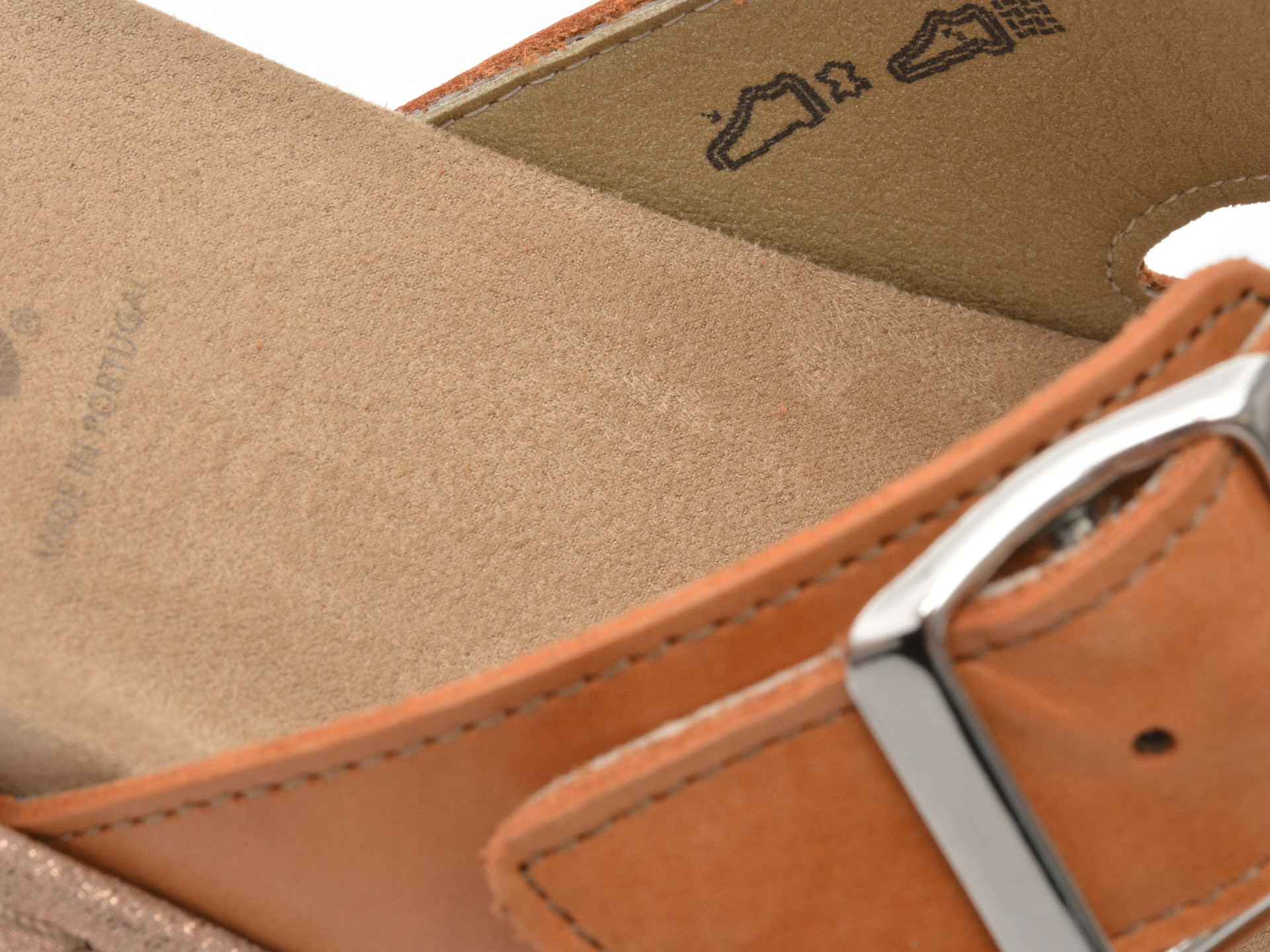 Papuci SUAVE portocalii, MOSTAR, din piele naturala