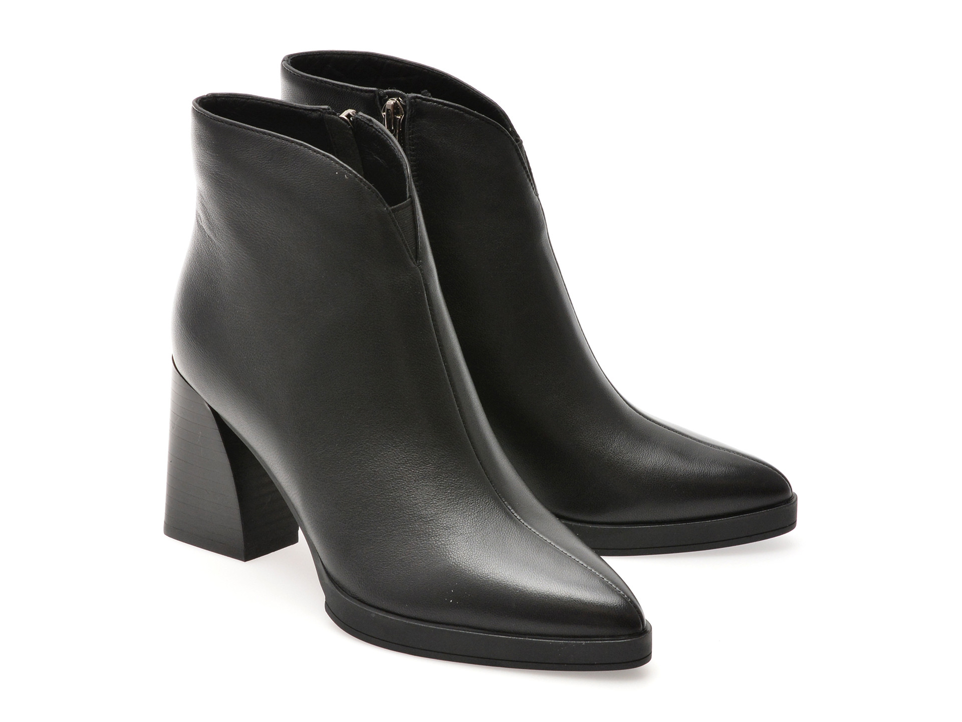 Botine elegante EPICA negre, 2748, din piele naturala