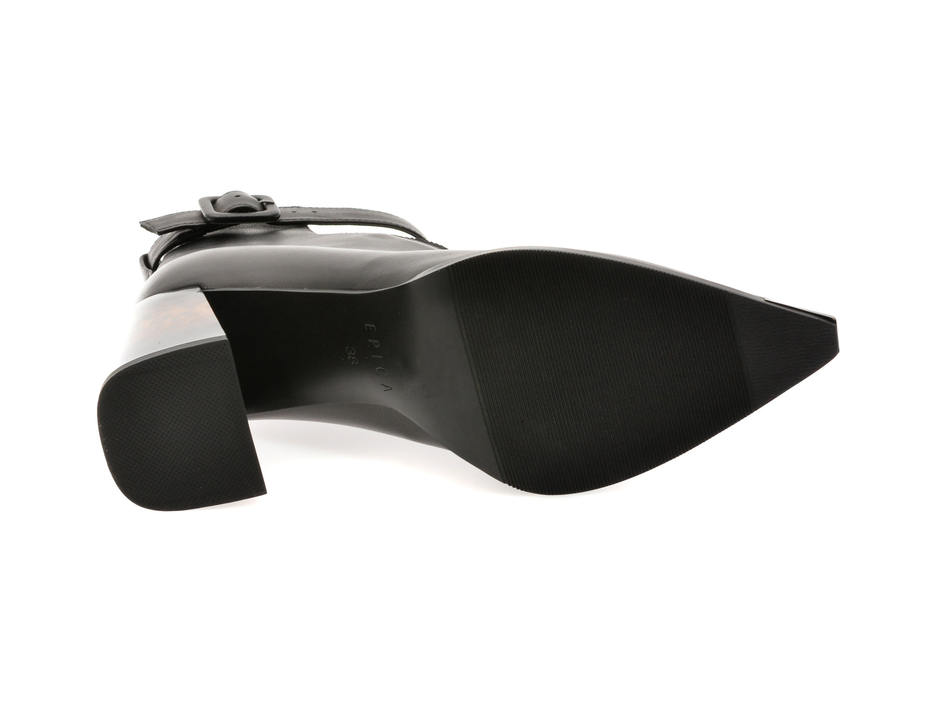 Botine elegante EPICA negre, J3925, din piele naturala