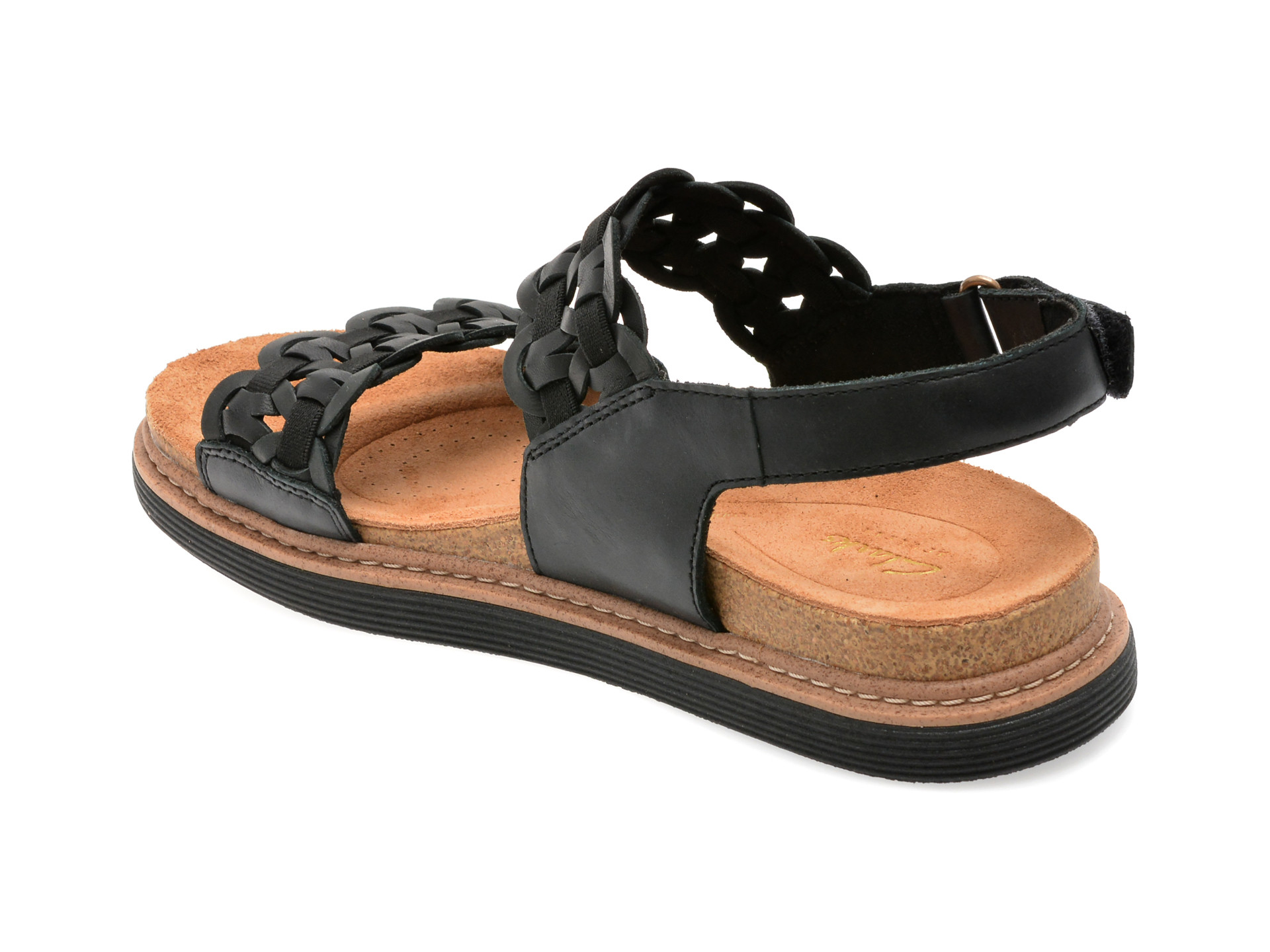 Sandale CLARKS negre, ARWELL GLIDE, din piele naturala