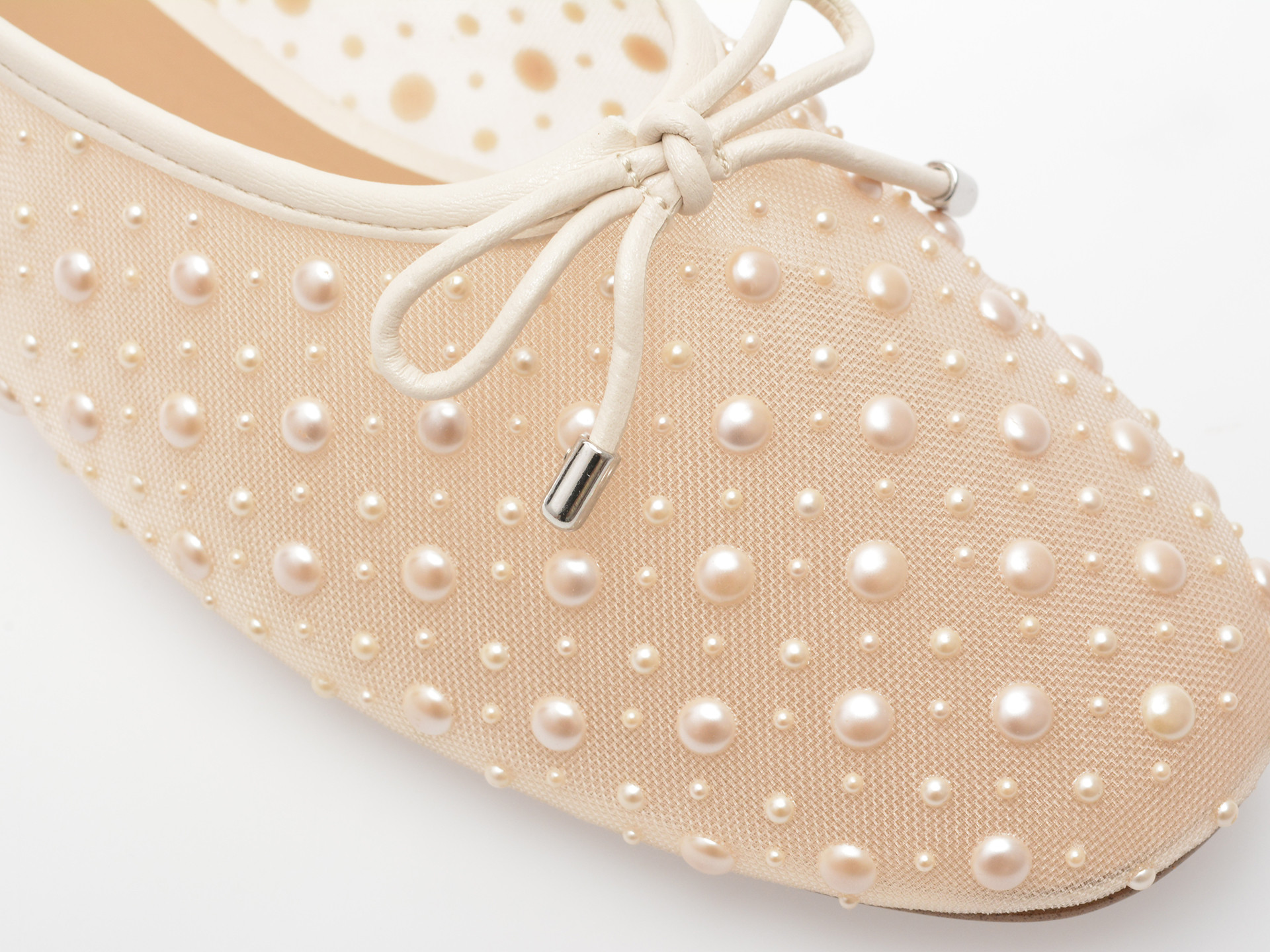 Balerini ALDO albi, JOSELIE 121, din material textil