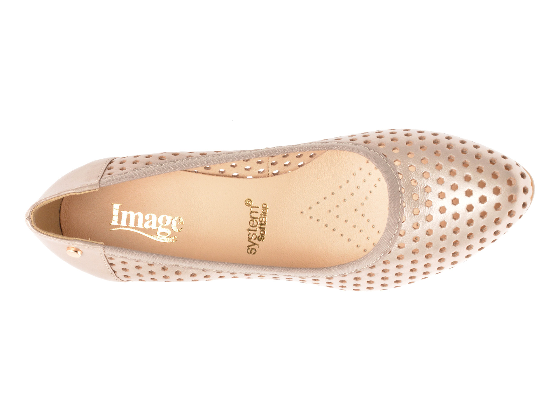 Pantofi IMAGE aurii, 6740, din piele naturala