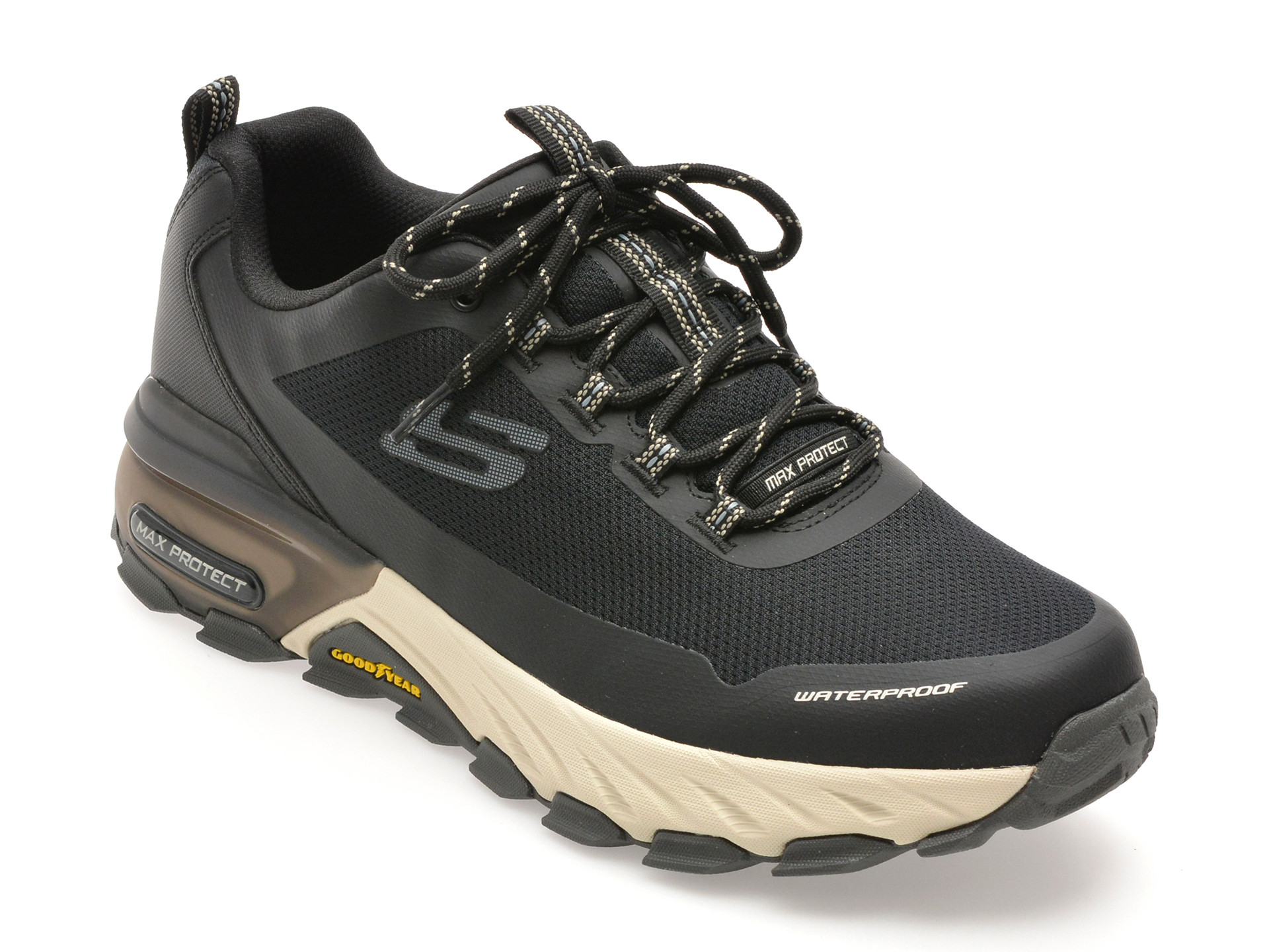 Pantofi sport SKECHERS negri, MAX PROTECT, din material textil