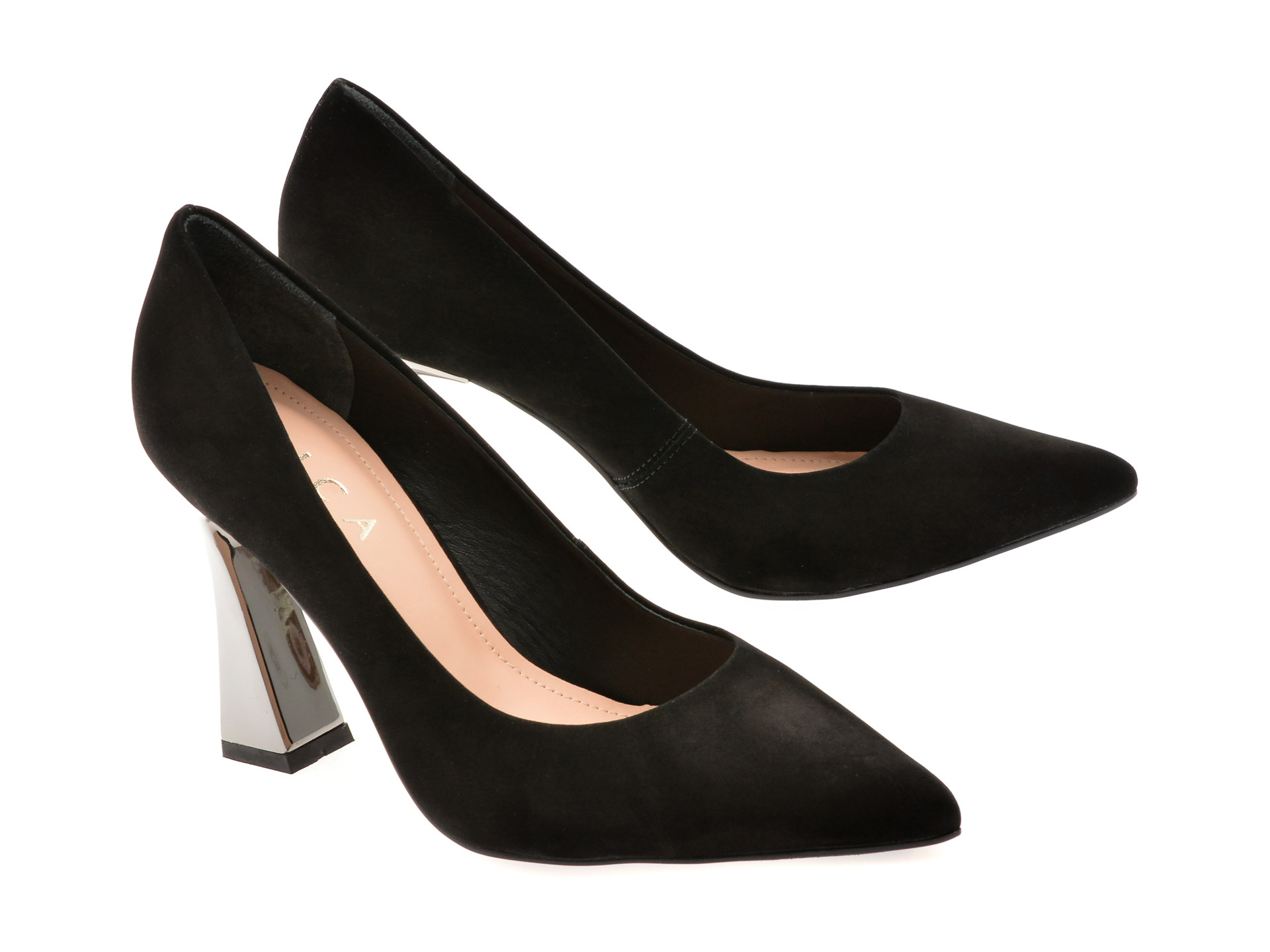 Pantofi eleganti EPICA negri, 9649835, din nabuc