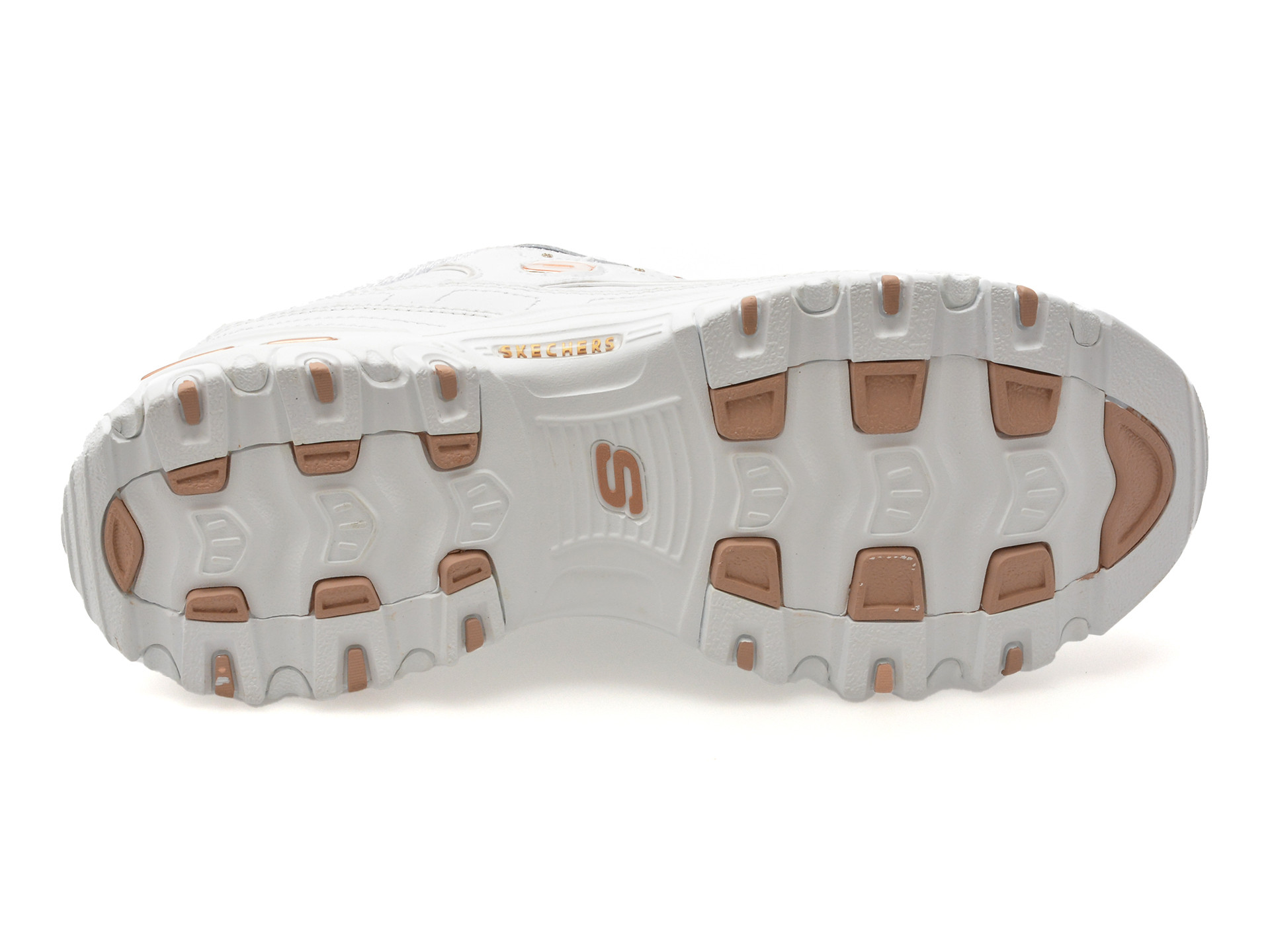 Pantofi sport SKECHERS albi, D LITES, din piele ecologica