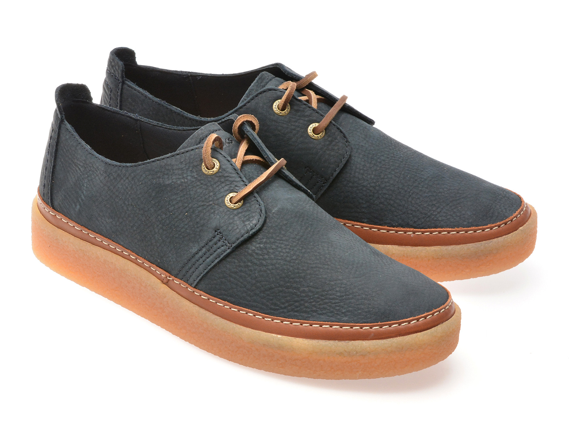 Pantofi CLARKS bleumarin, CLARKWOOD LOW, din nabuc