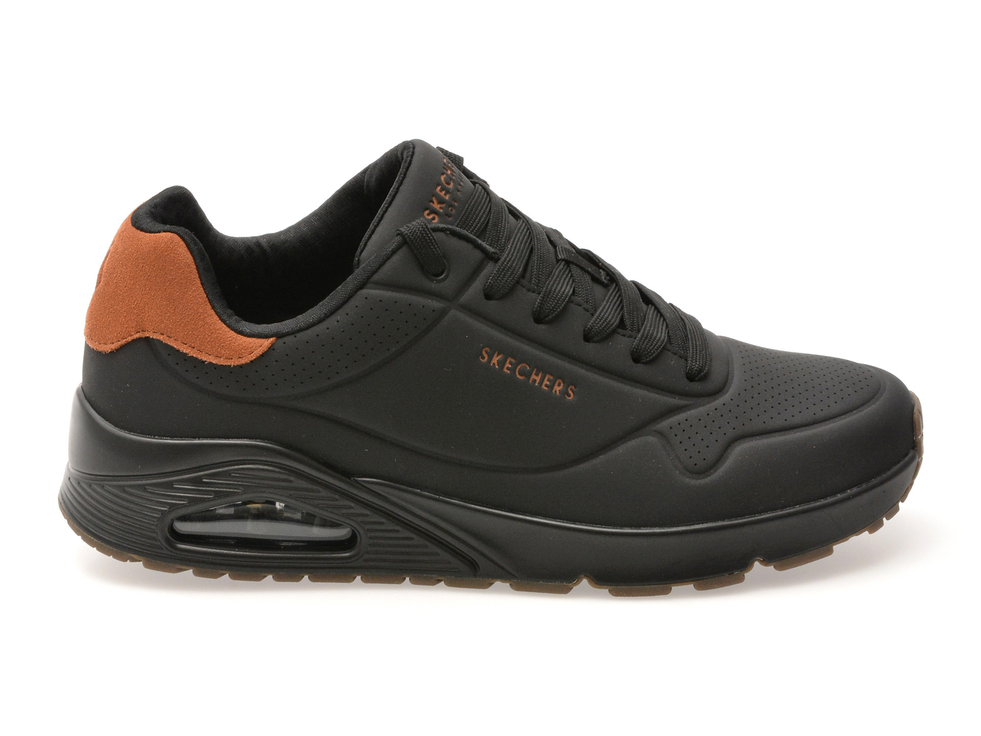 Pantofi sport SKECHERS negri, UNO, din piele ecologica