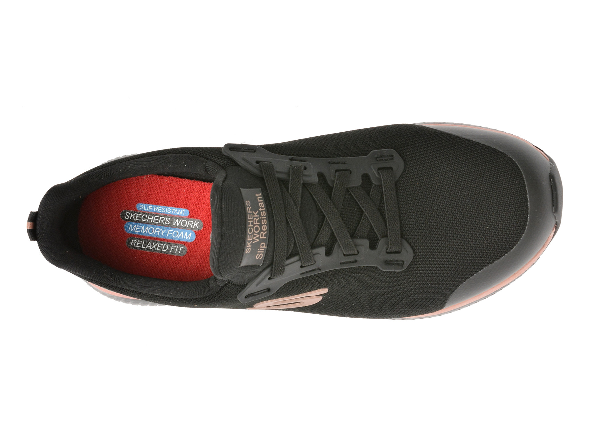 Pantofi sport SKECHERS negri, SQUAD SR, din material textil