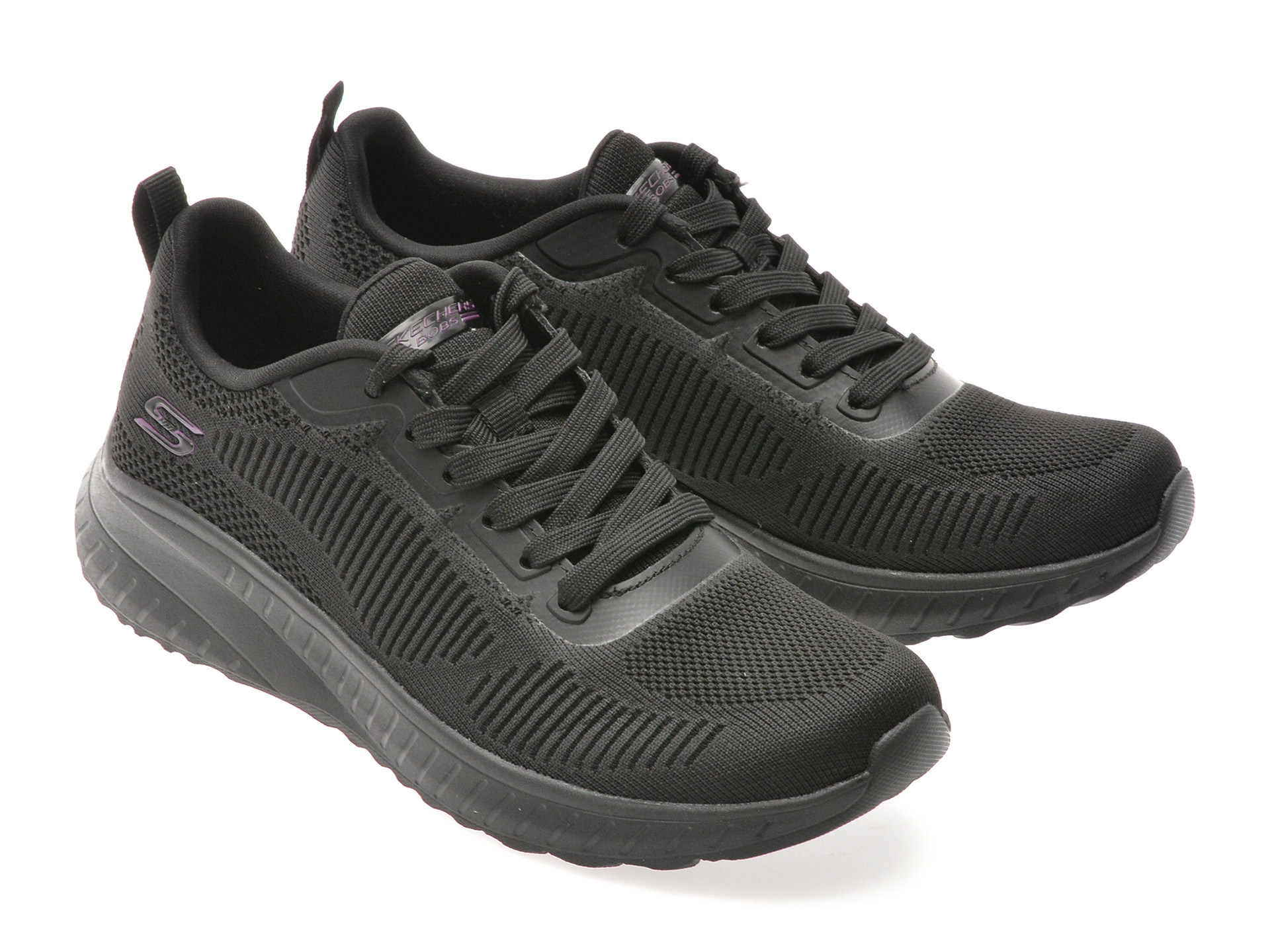 Pantofi sport SKECHERS negri, BOBS SQUAD CHAOS, din material textil