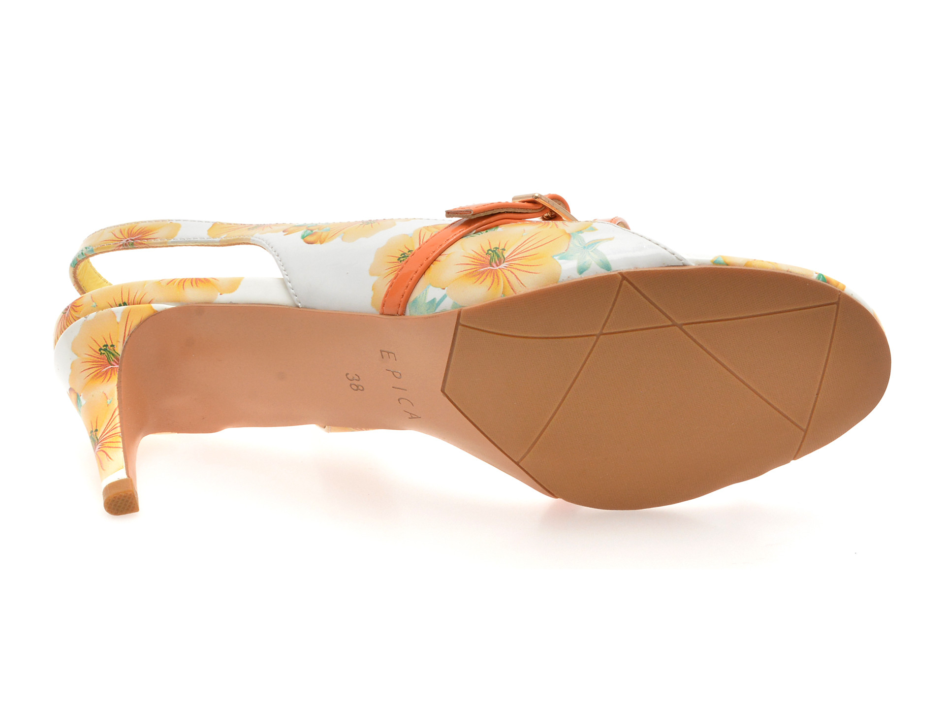 Sandale elegante epica galbene eb629 din piele naturala