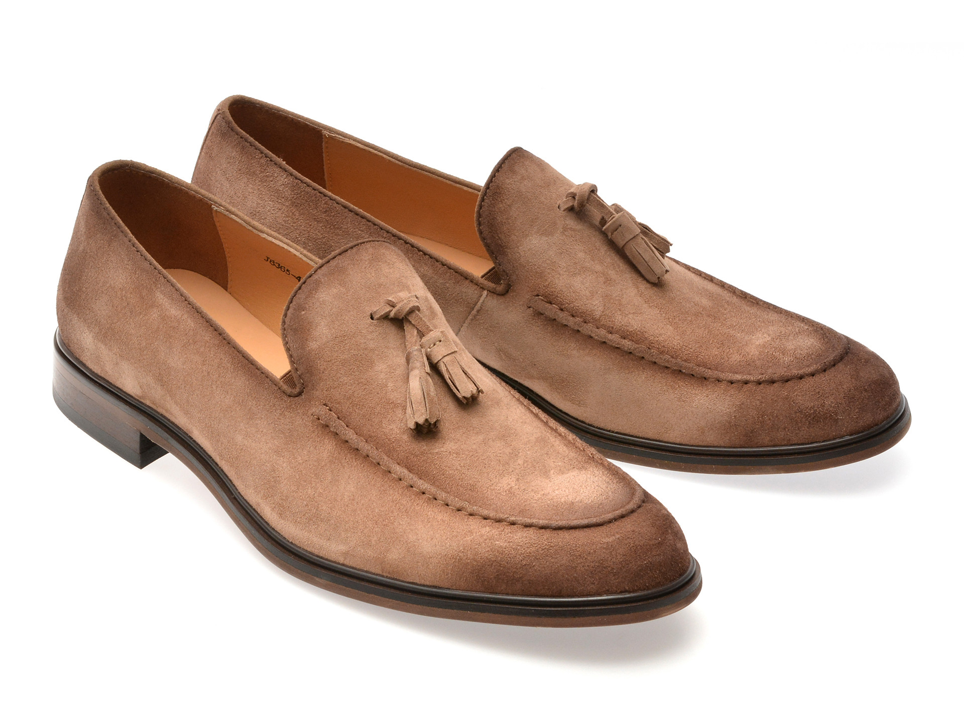 Mocasini eleganti EPICA gri, J8365, din piele intoarsa