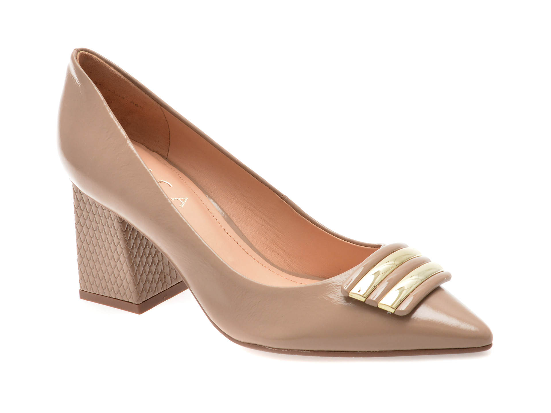 Pantofi EPICA gri, 1131665, din piele naturala lacuita