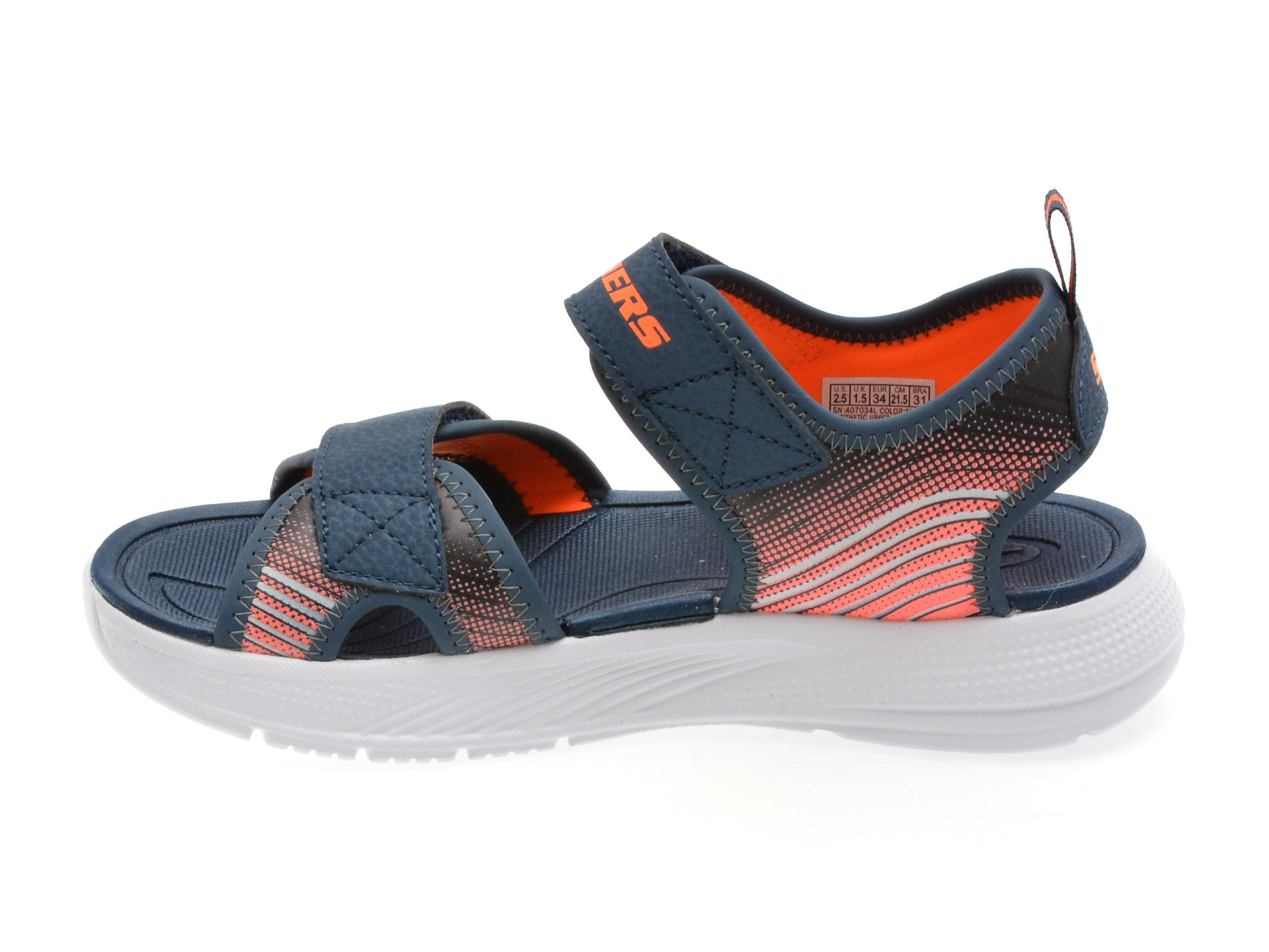 Sandale SKECHERS bleumarin, MICROSPEC-SPLASH, din piele ecologica
