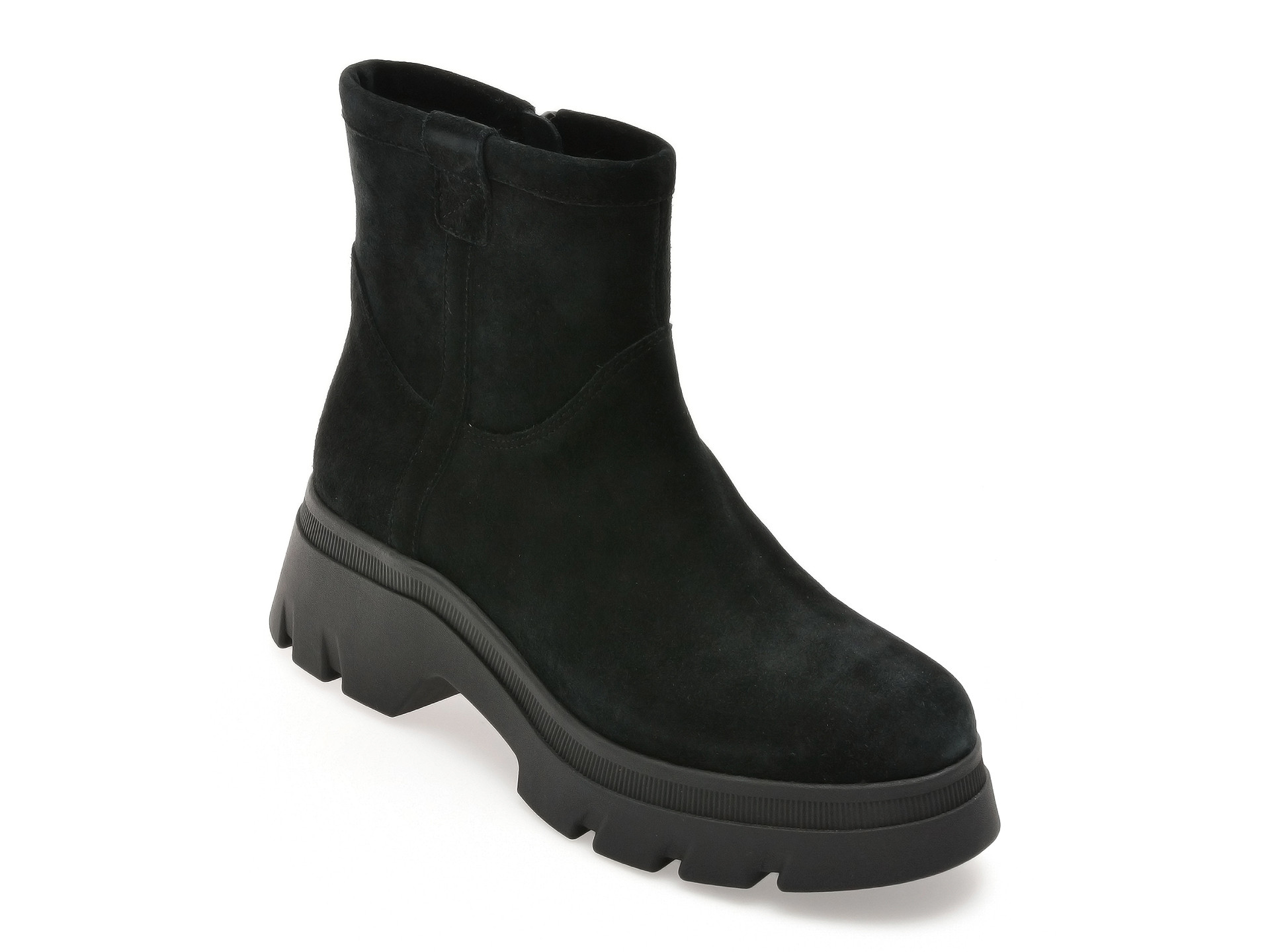 Ghete GEOX negre, D565MA, din piele intoarsa