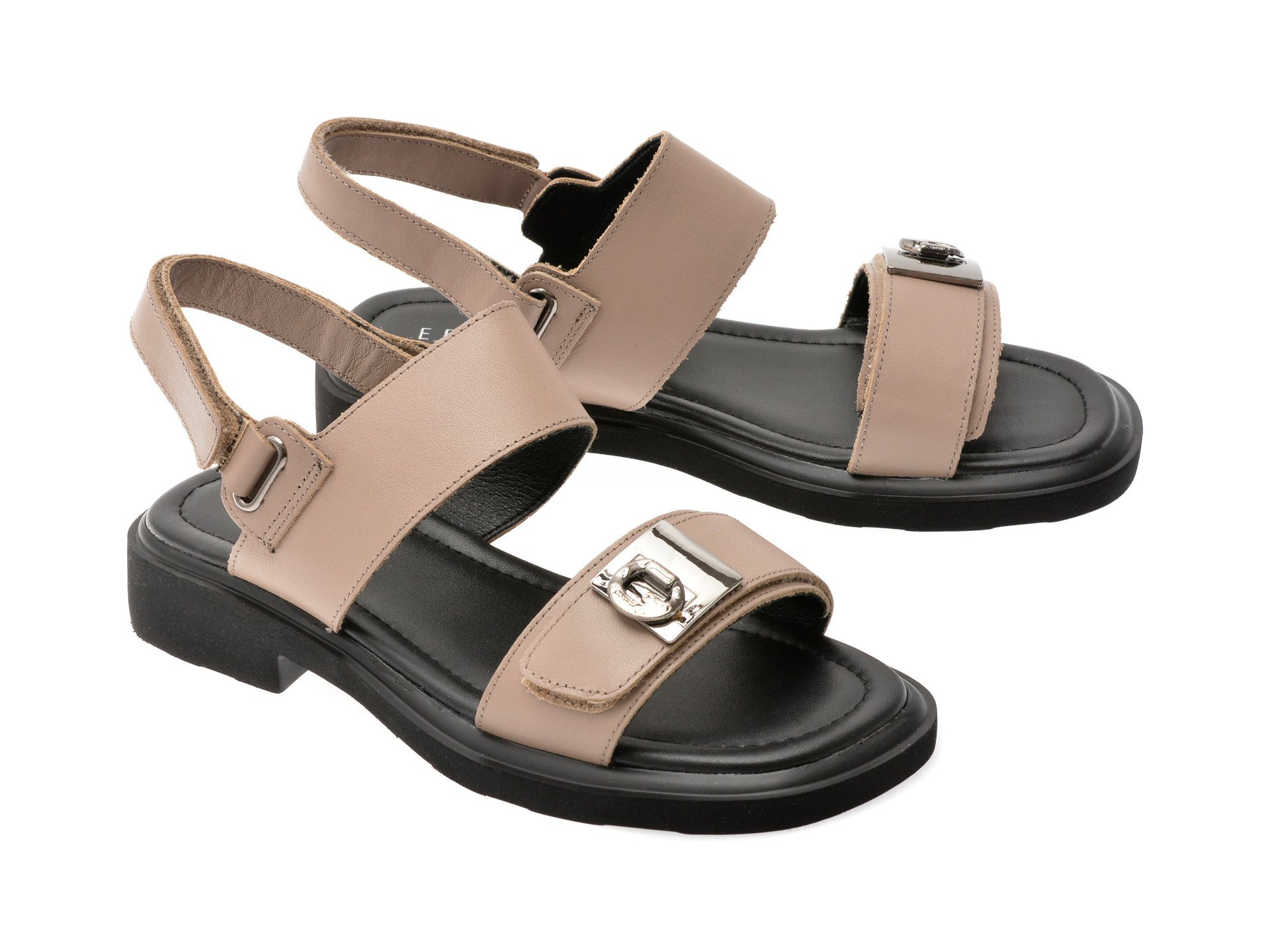 Sandale EPICA gri, 1302H17, din piele naturala