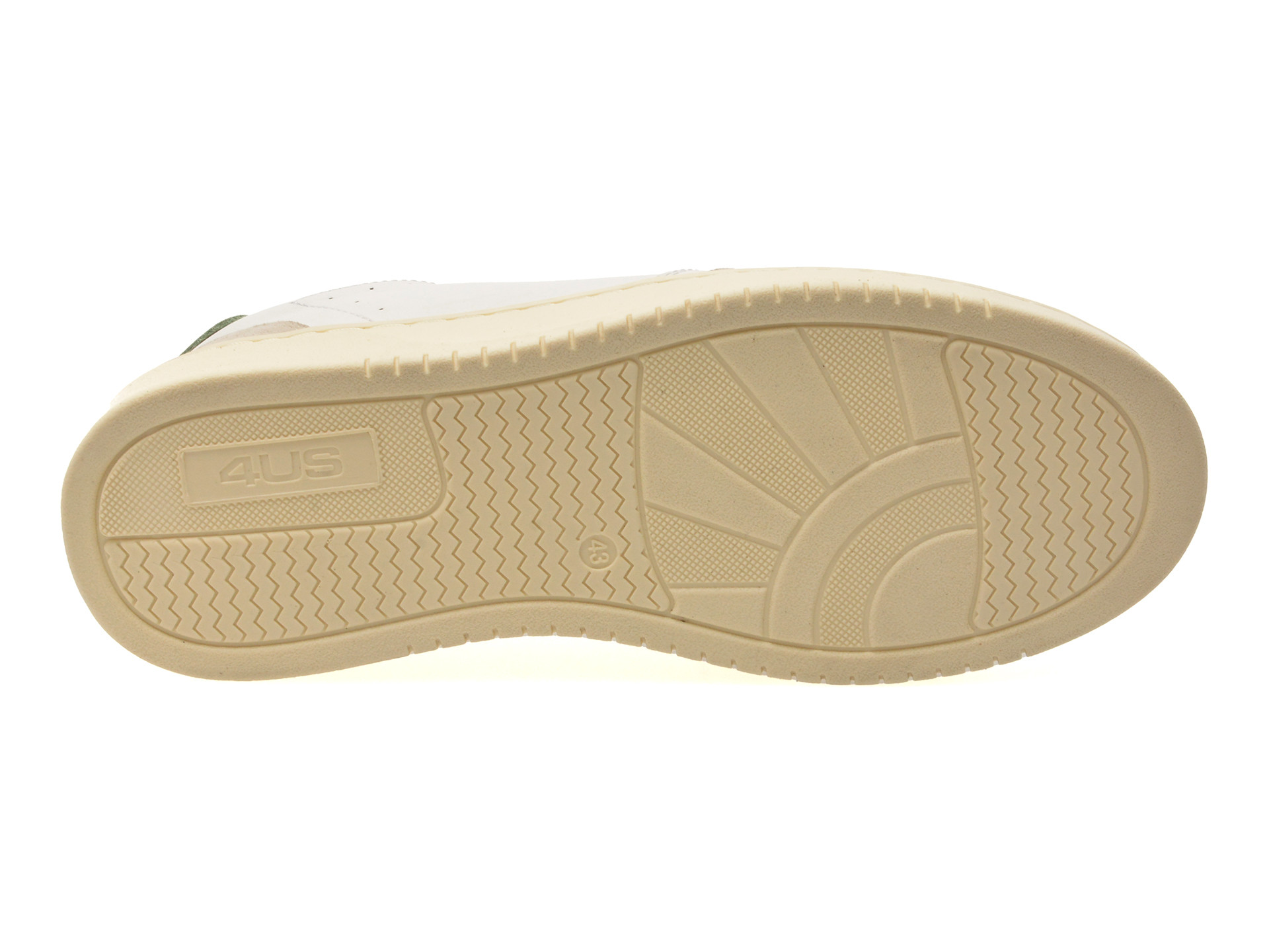 Pantofi sport 4US albi, ARON 100, din piele naturala