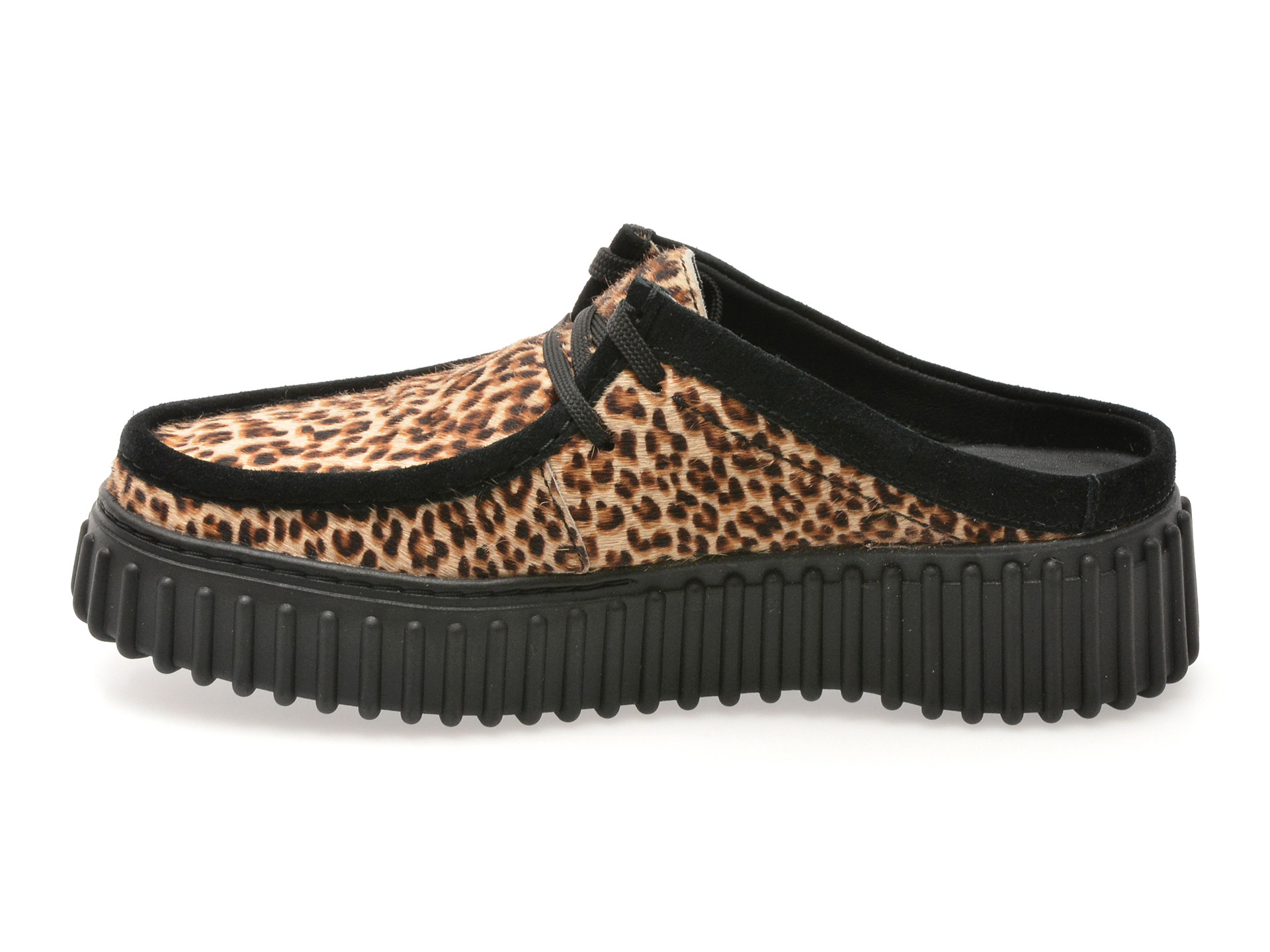 Papuci CLARKS maro, TORHILL MULE, din piele intoarsa