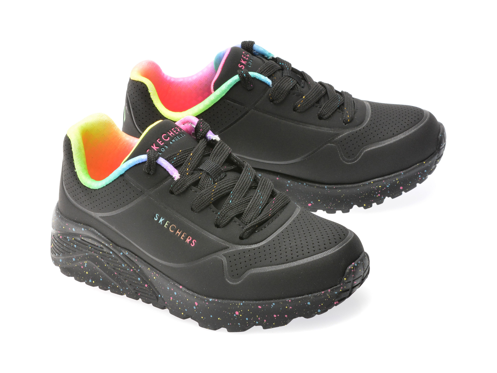 Pantofi sport SKECHERS negri, UNO LITE, din piele ecologica