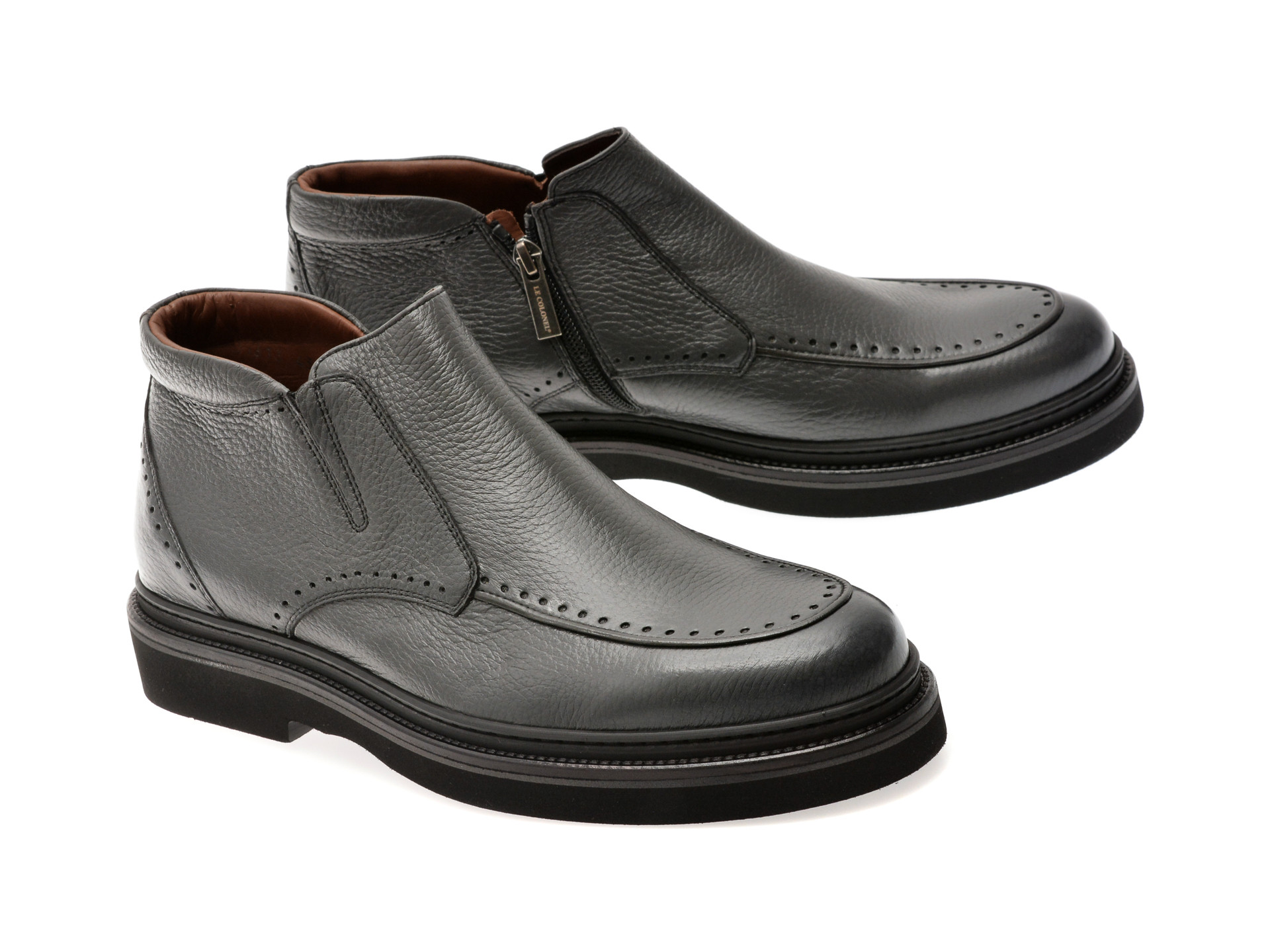 Ghete elegante LE COLONEL gri, 61613, din piele naturala