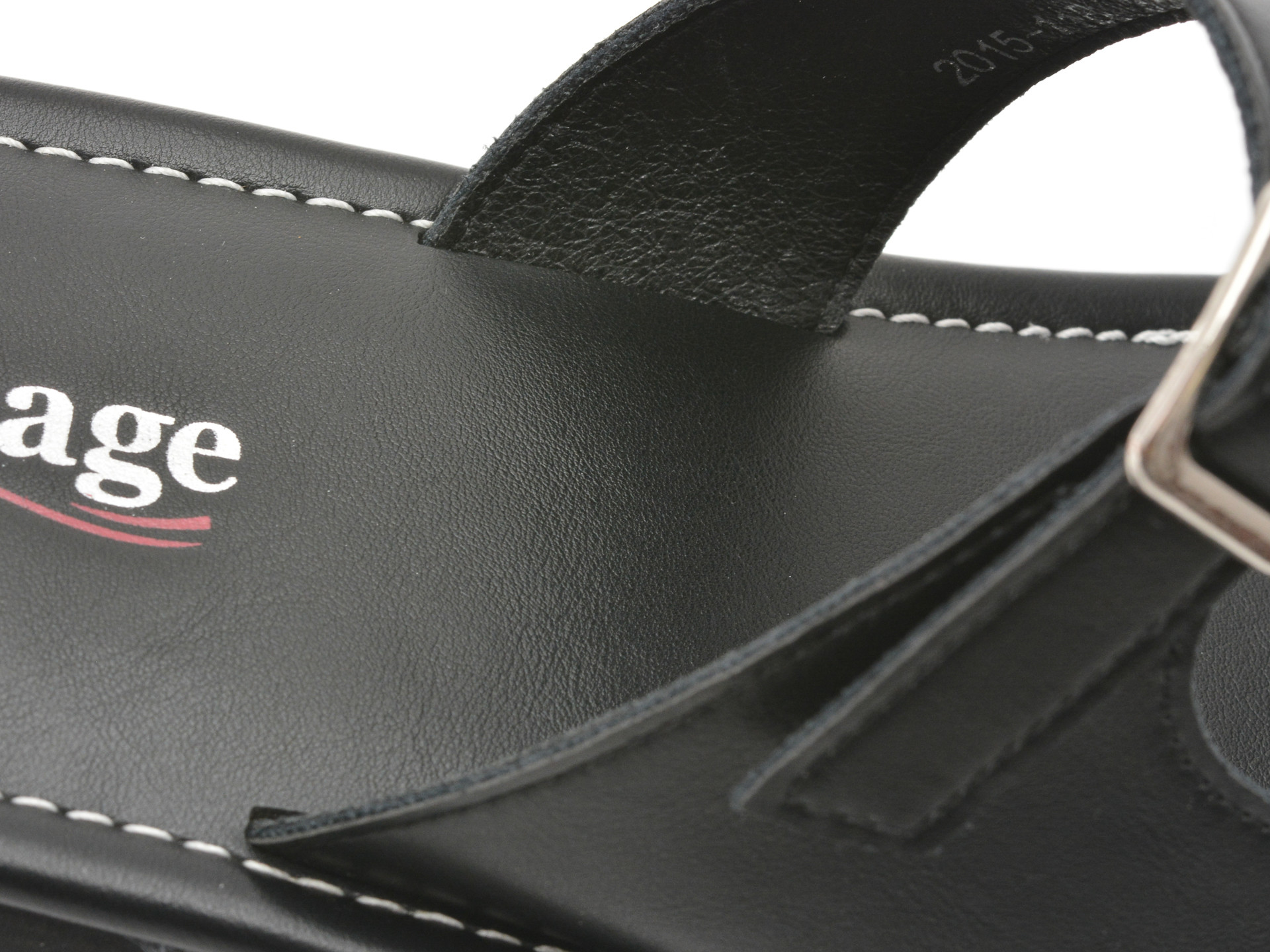 Papuci IMAGE negri, 201511, din piele naturala